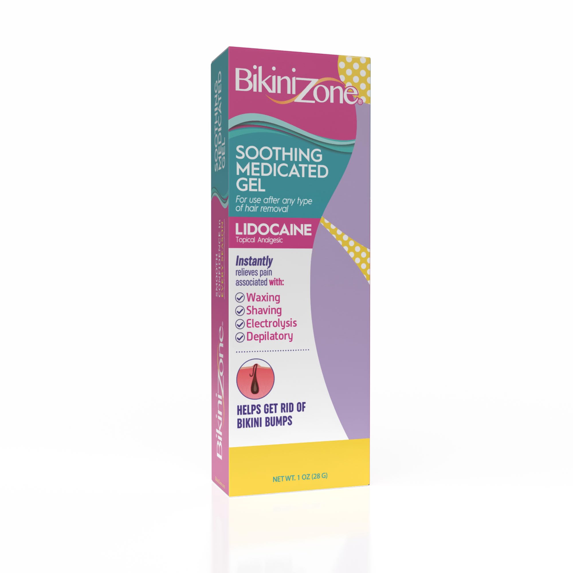 Bikini Zone Medicated After Shave Gel with Lidocaine, 1 Oz, 1 Pack