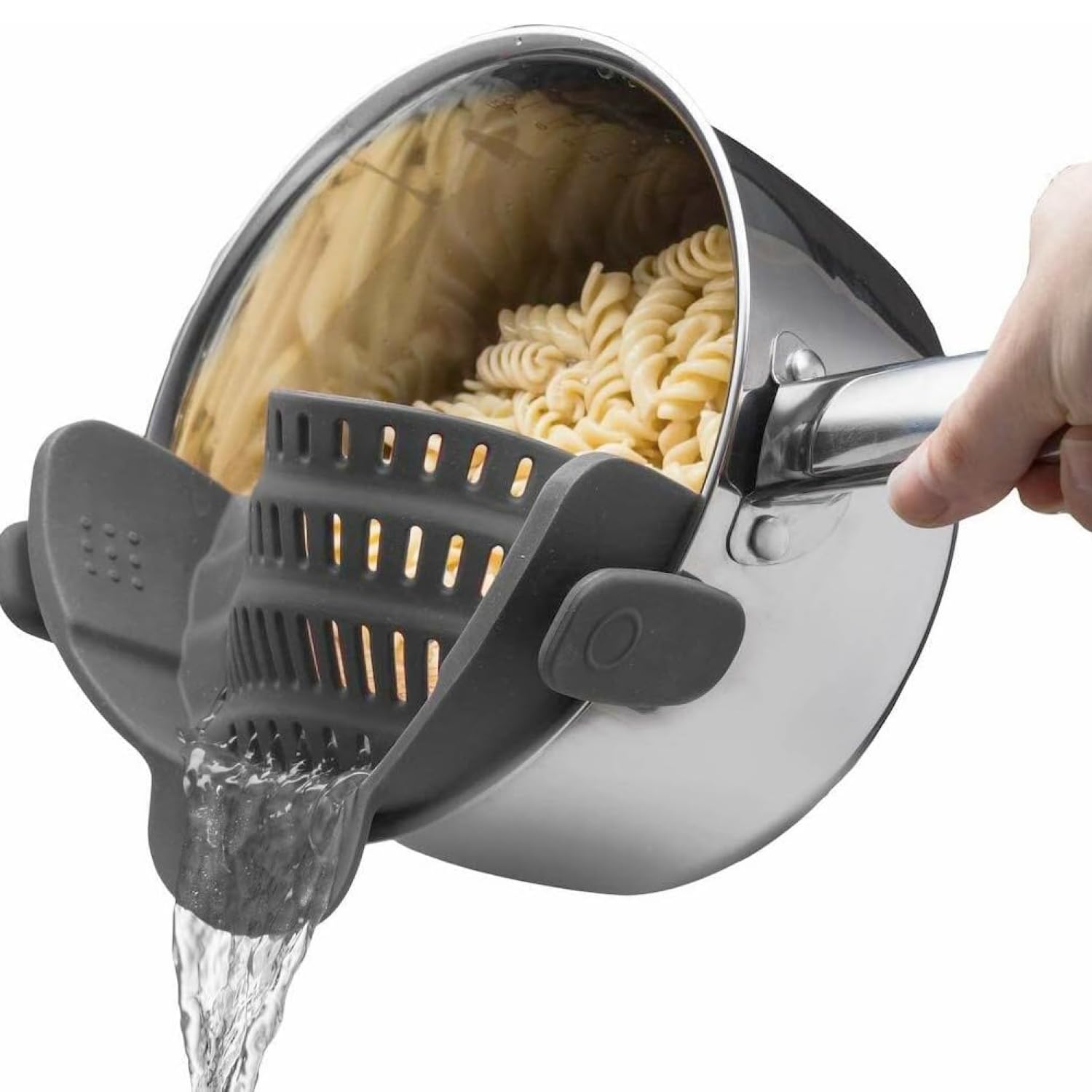 Kitchen Gizmo Snap N' Strain - Silicone Pasta Strainer Clip-On for Pot - View 1
