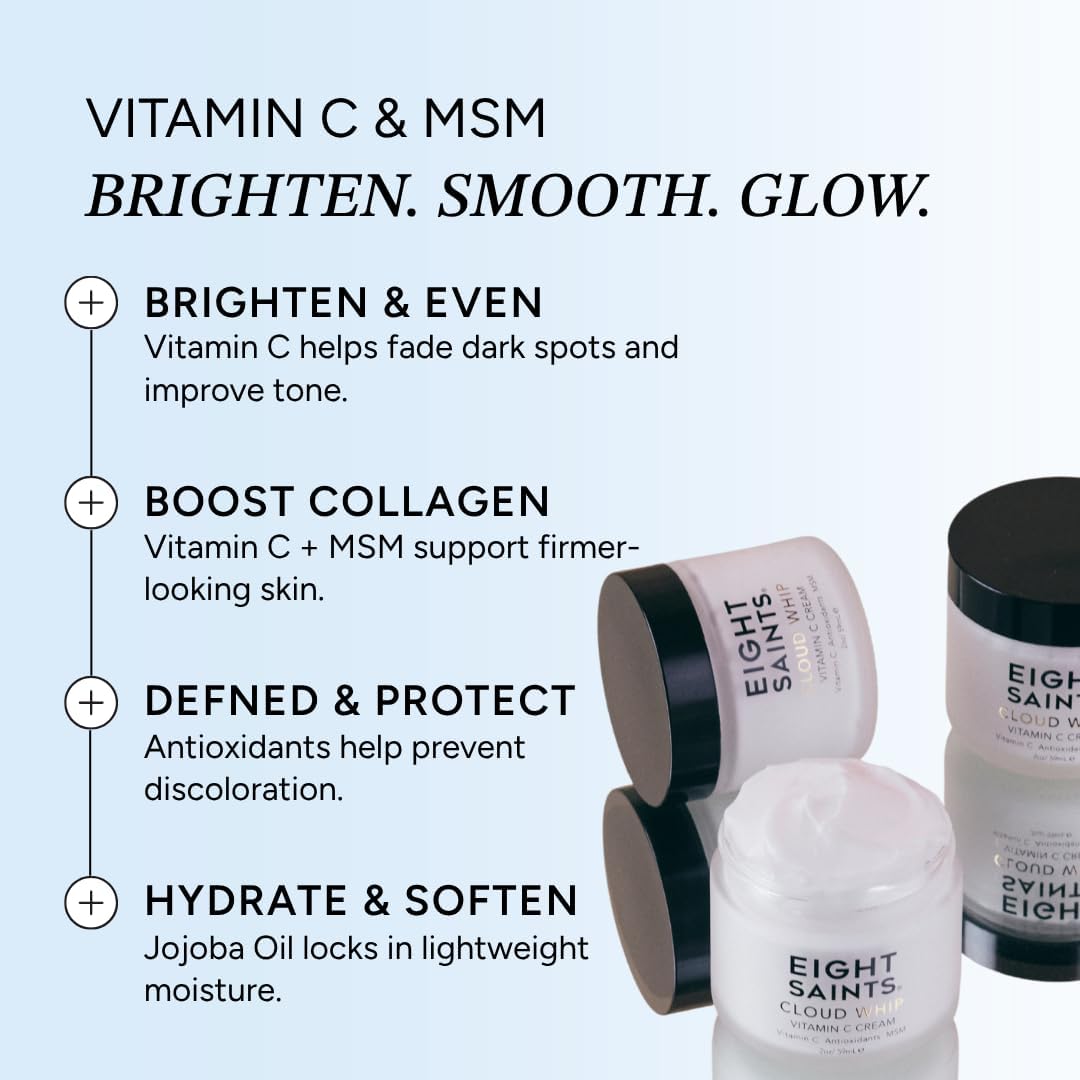 Eight Saints Skincare Cloud Whip Vitamin C Face Moisturizer, Day Cream For Women, Anti Aging Cream To Reduce Fine Lines 