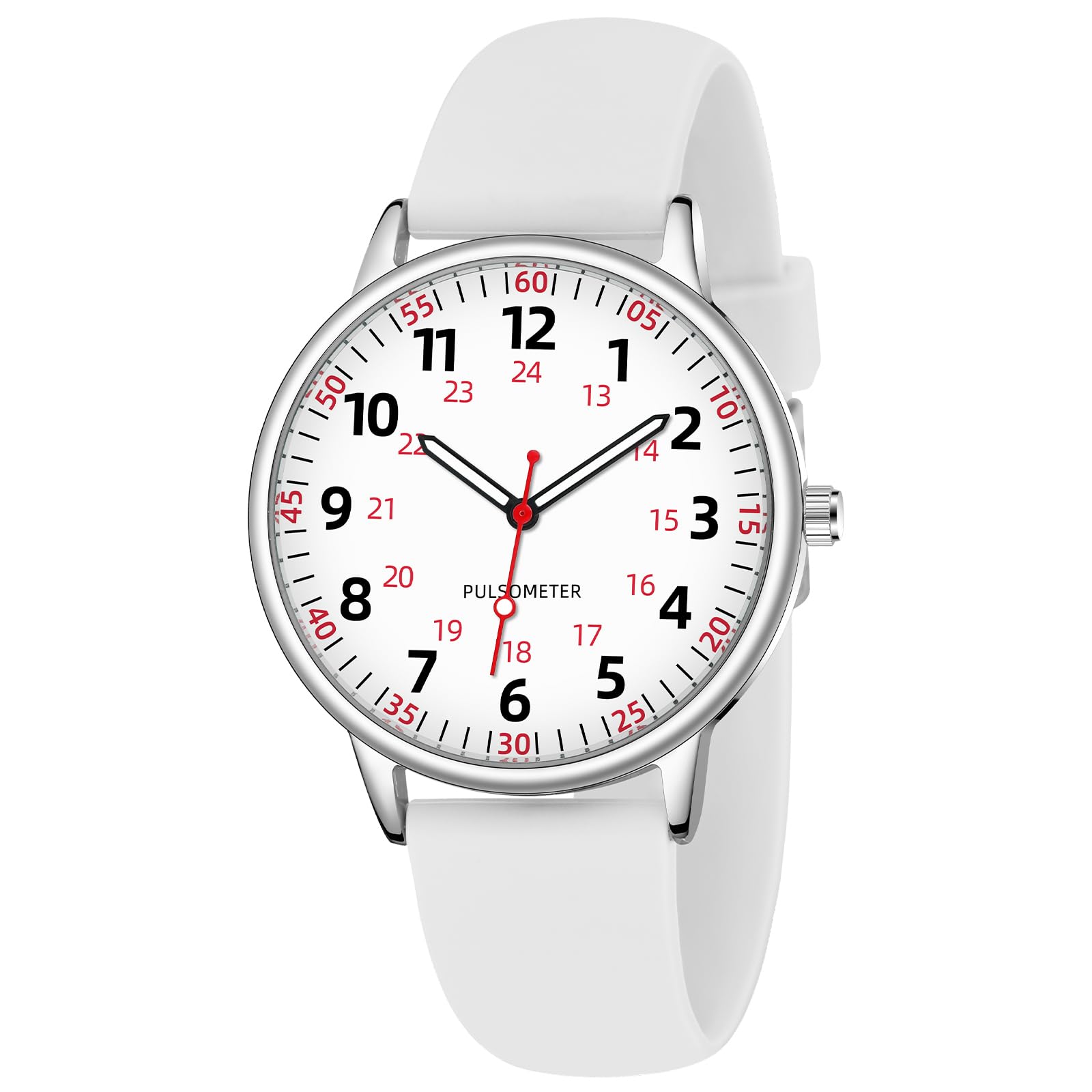 TWOPTION Nurse Watch for Women Waterproof Analog Silicone Watch with S - View 8