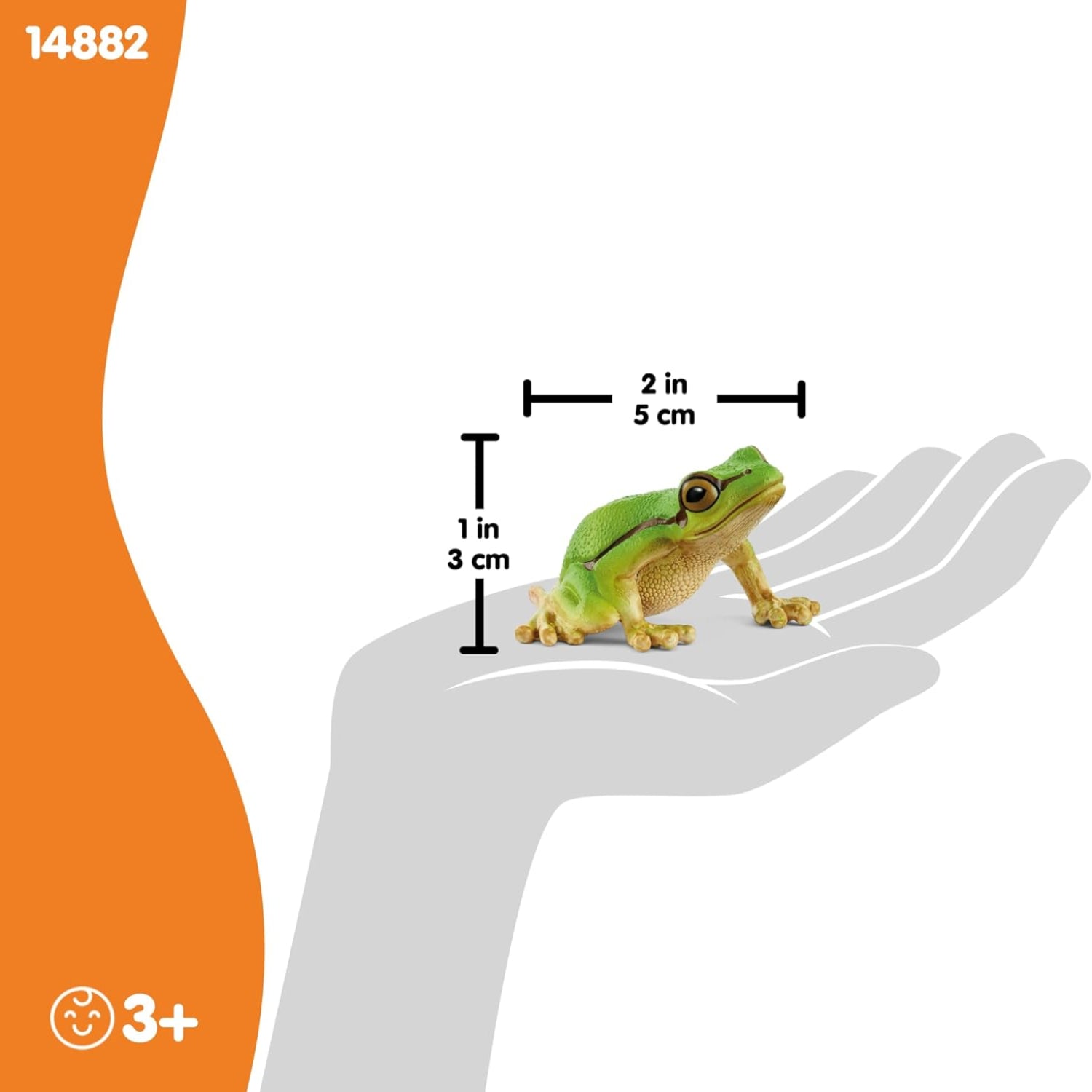 Realistic Schleich Wild Life European Tree Frog toy figurine, hand-painted with detailed features and natural coloration.