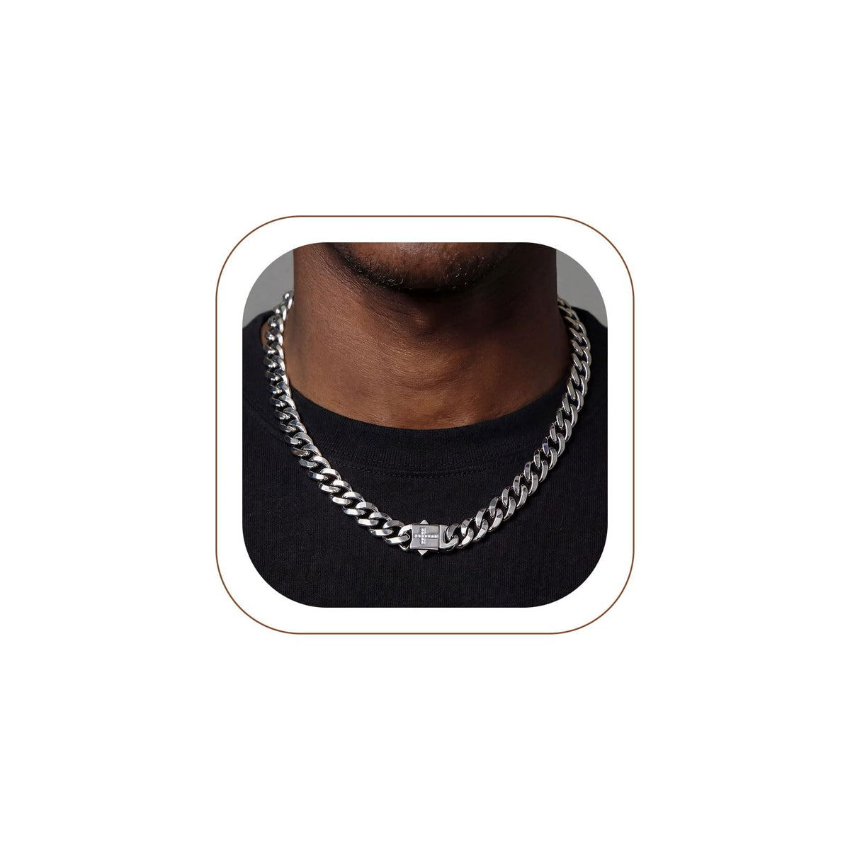 Stainless Steel Mens Cuban Link Chains 18 30 inch Daily Wear - ChainsPro Official Imagery - 1
