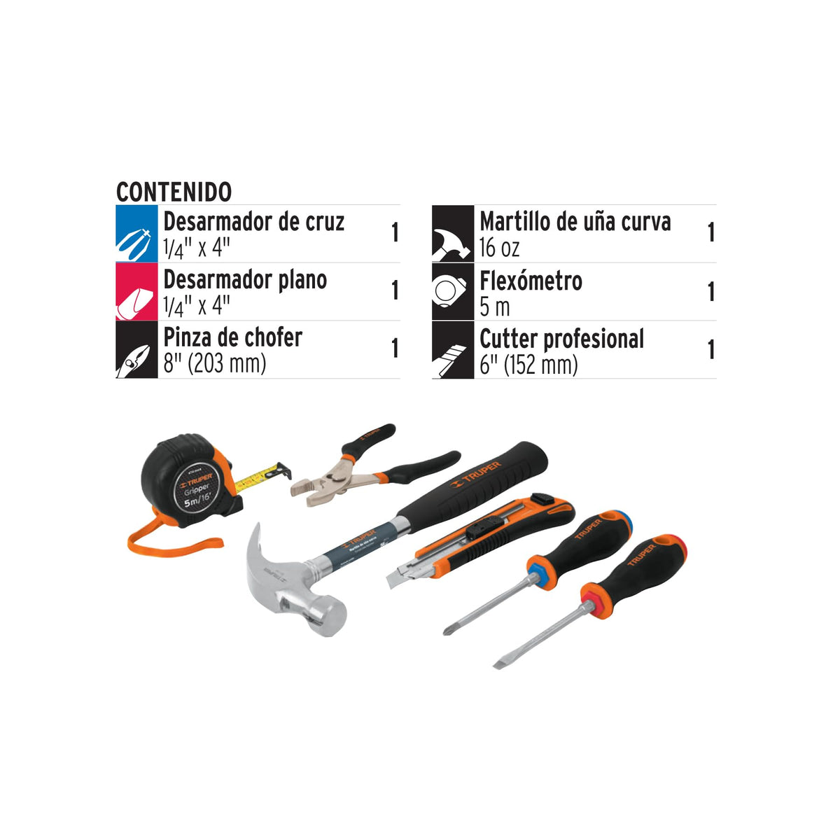 Home game tools 6 pieces - Truper Official Imagery - 4
