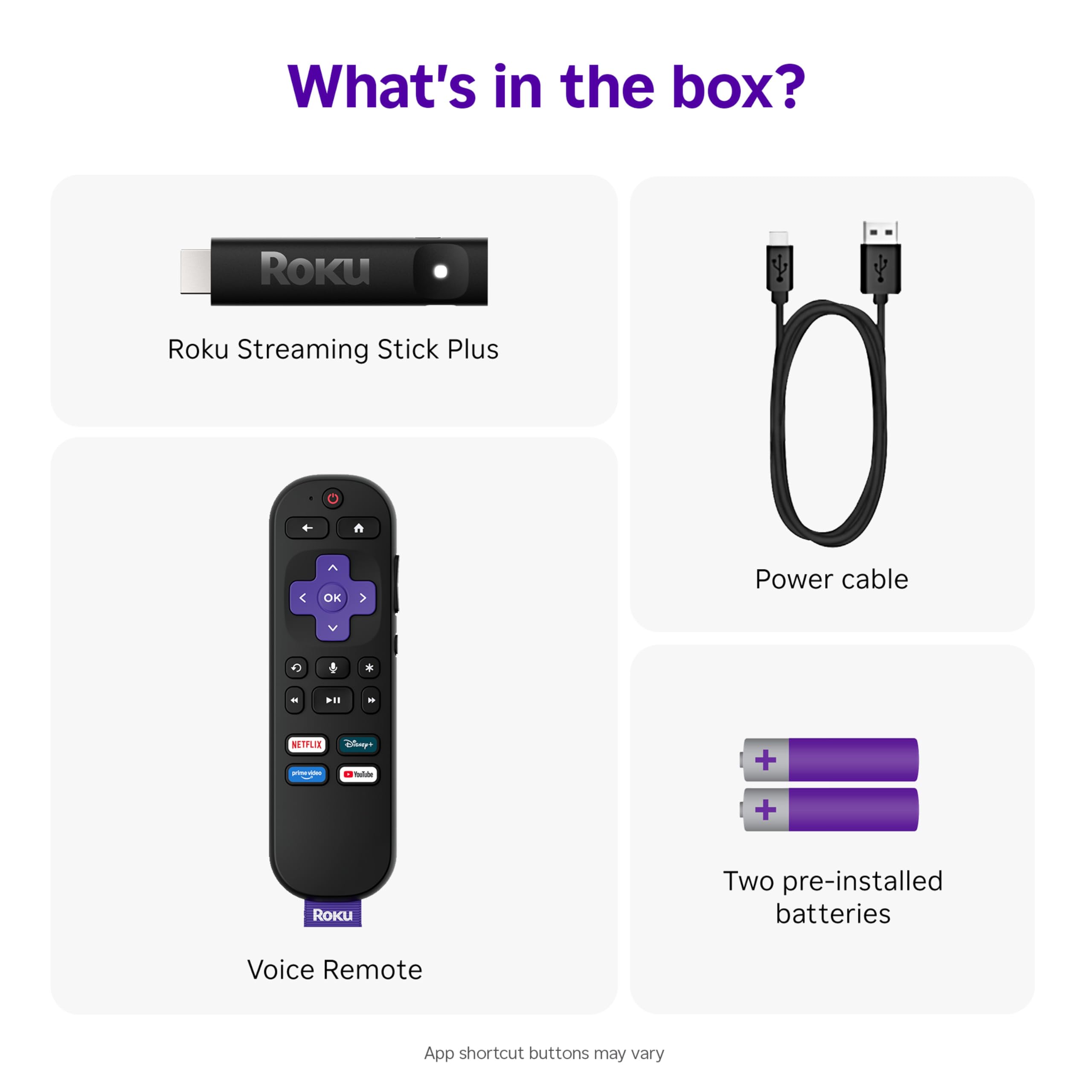 Roku Streaming Stick Plus | 4K HDR10+ Voice Remote