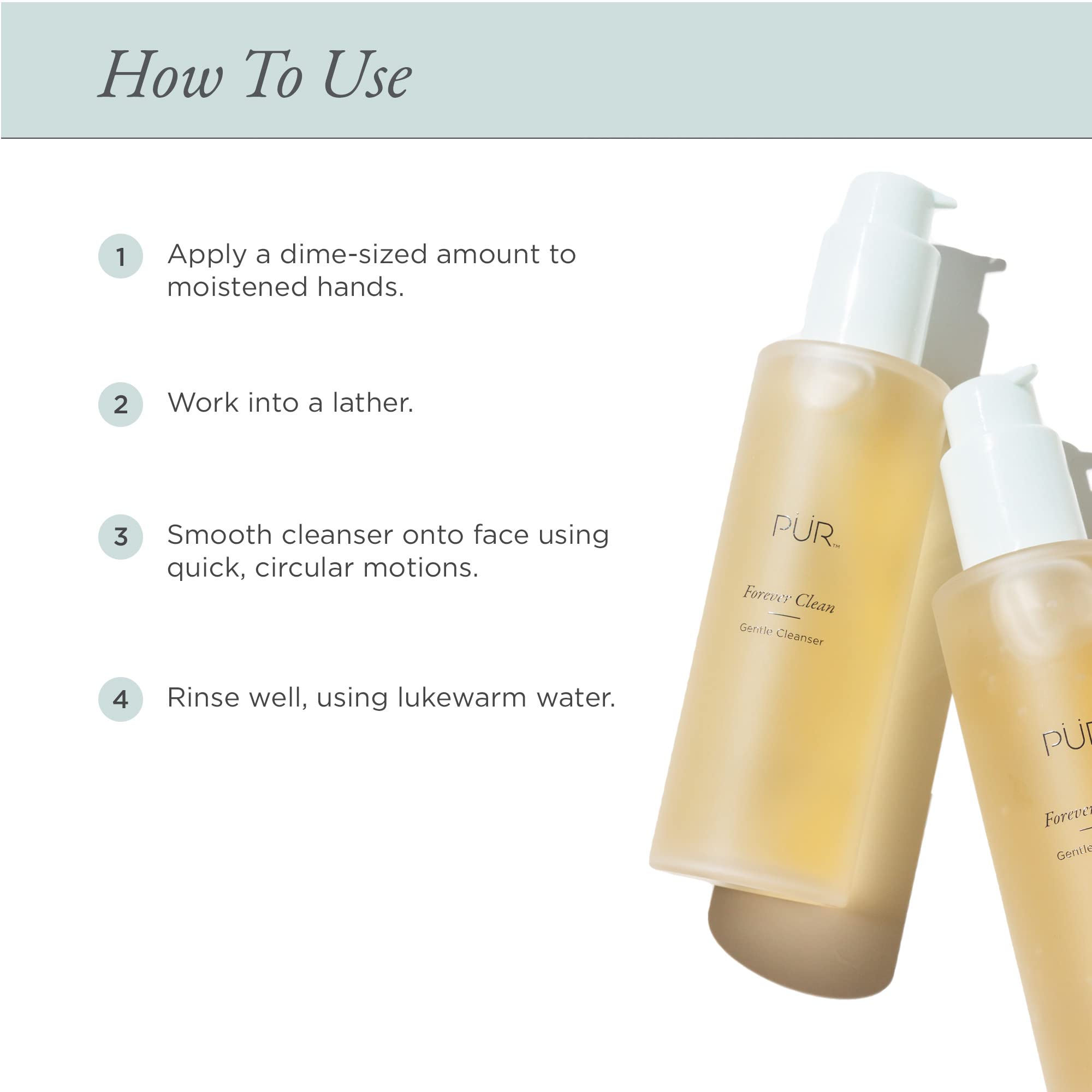 PÜR Forever Clean Gentle Facial Cleanser, Sulfate-Free Makeup Remover