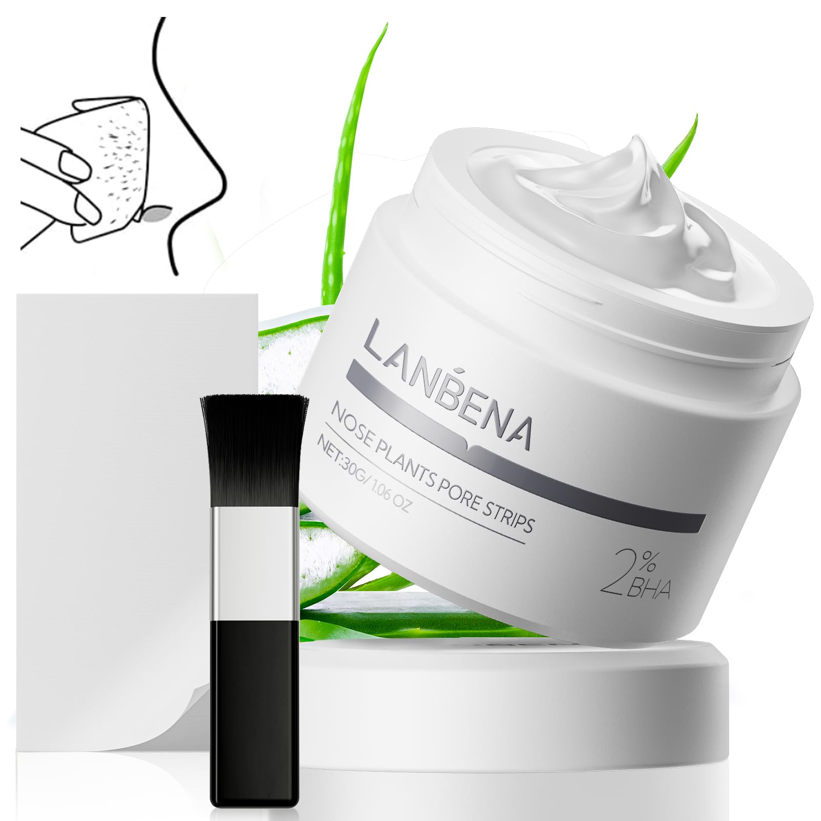LANBENA Blackhead Remover Nose Strips, Pore Cleansing Mask (1.03 - Product Imagery