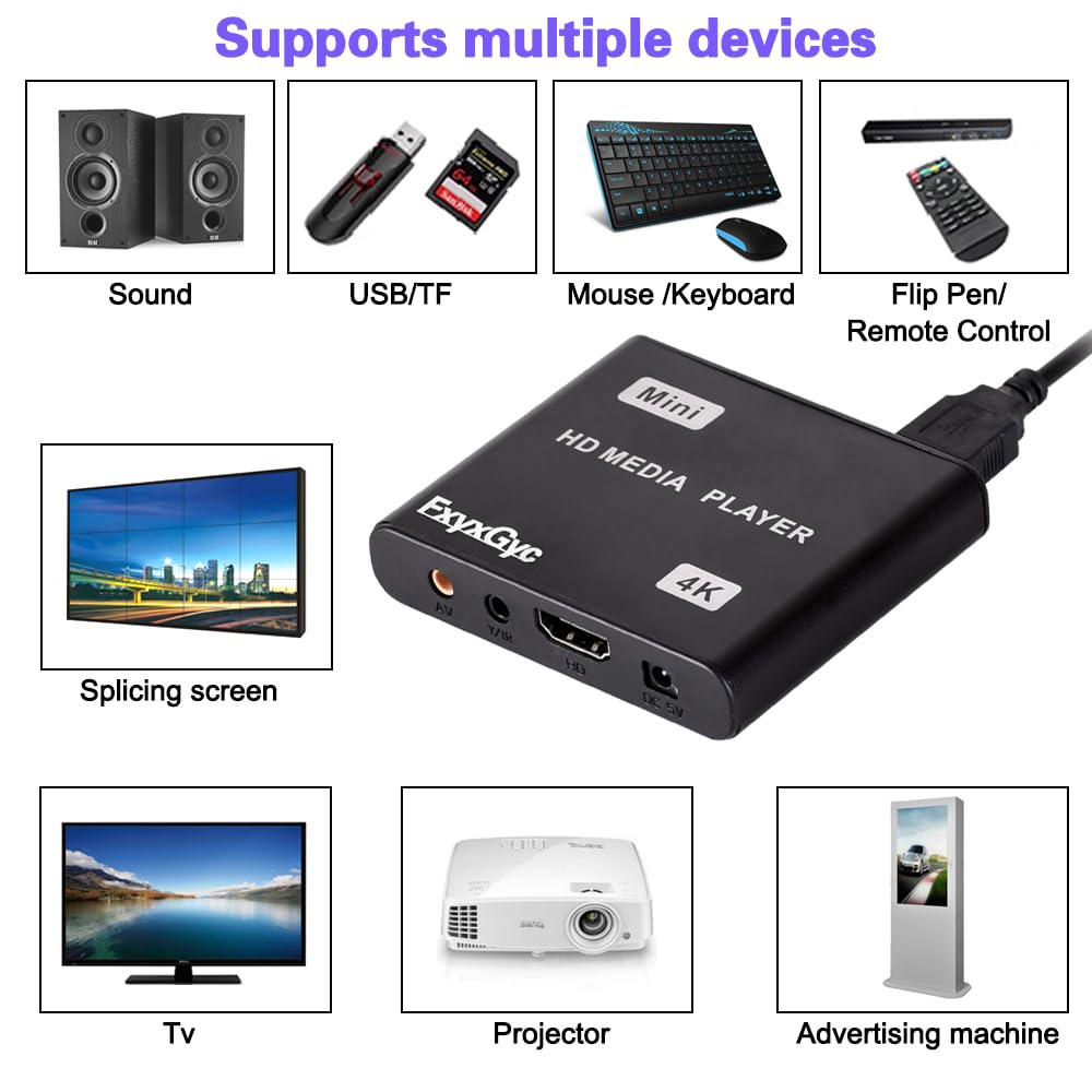 HDMI Media Player 4K Ultra HD Digital Media Player Supports - FxyxGyc Official Imagery - 7