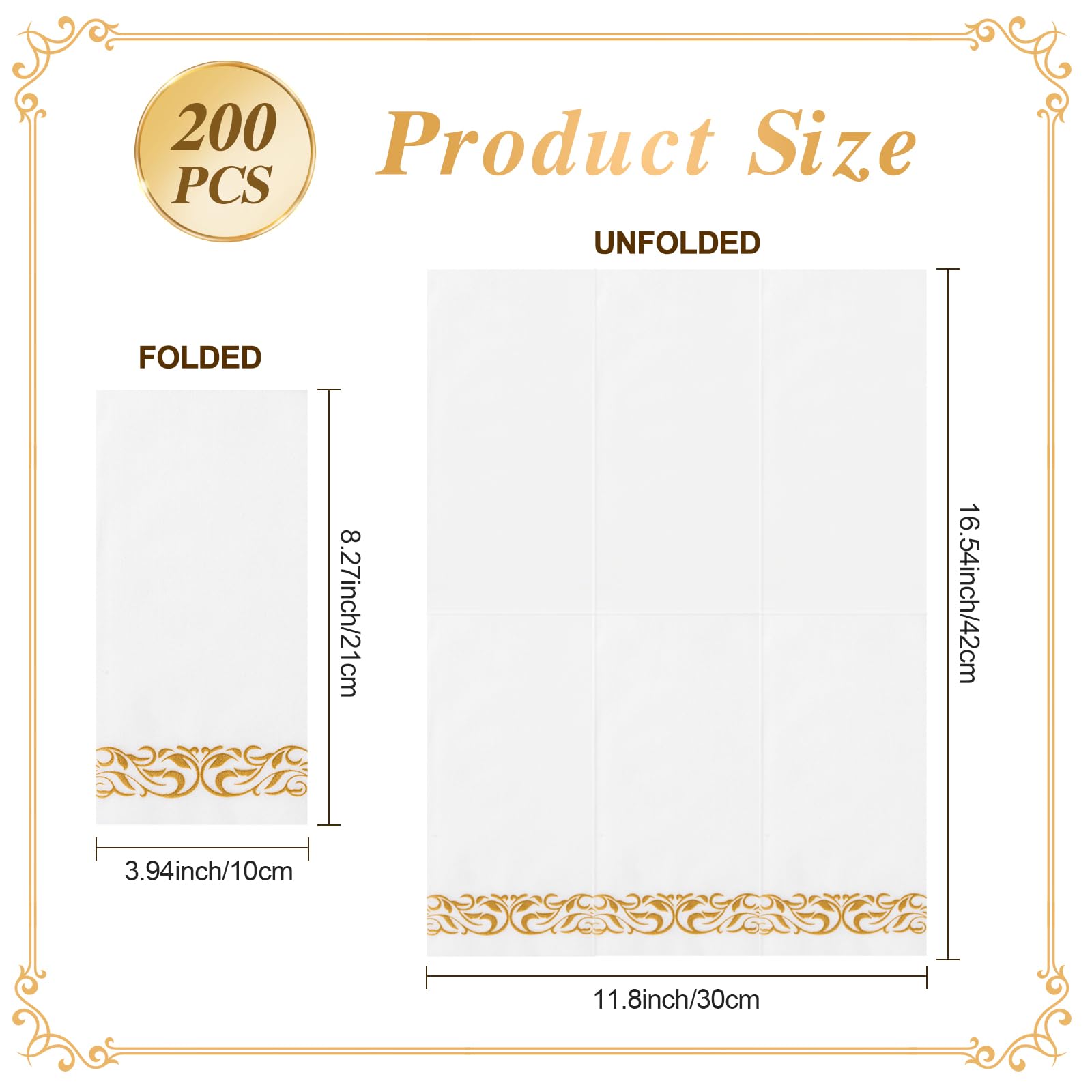 Goodluck 200-Pack Linen-Feel Disposable Guest Towels – Soft and A - Goodluck Official Product View 4