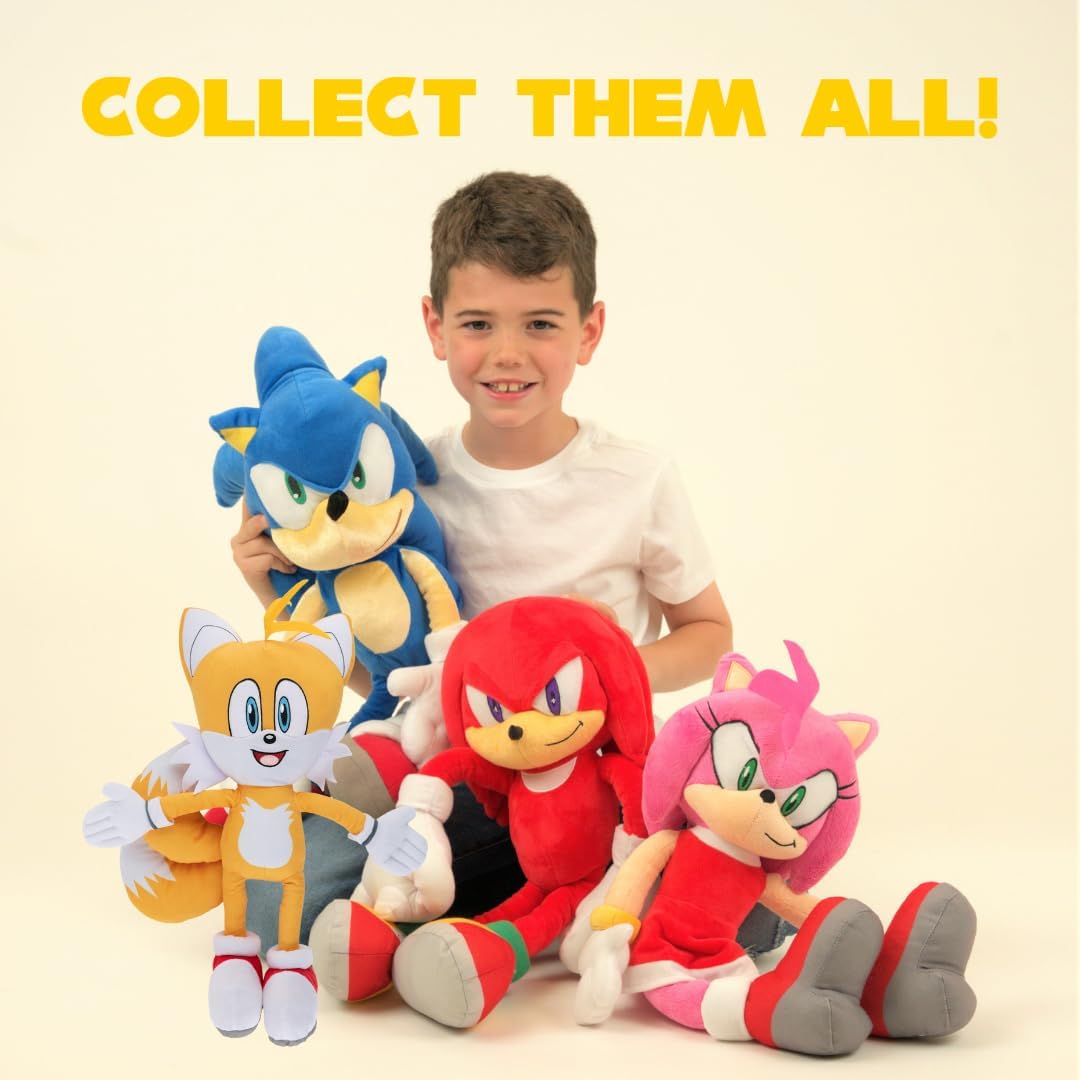 Soft plush Sonic The Hedgehog Tails cuddle pillow by Franco, featuring anime-inspired design, perfect for fans of Sega characters.