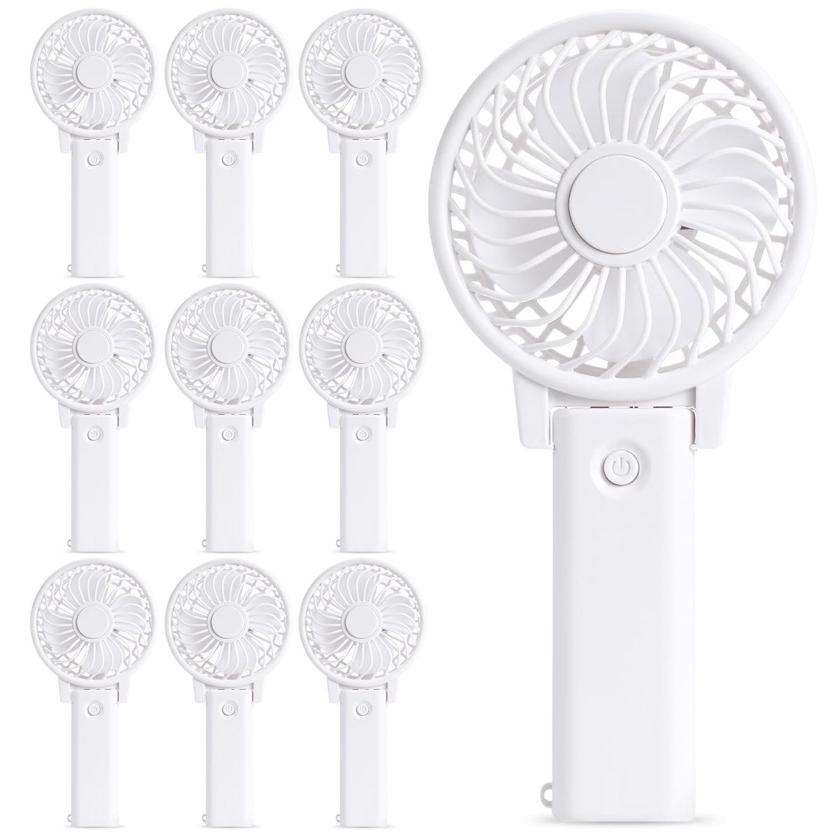 Glooglitter 10 Pcs Handheld Mini Fans Bulk for Wedding Favor - Glooglitter Official Imagery - 1
