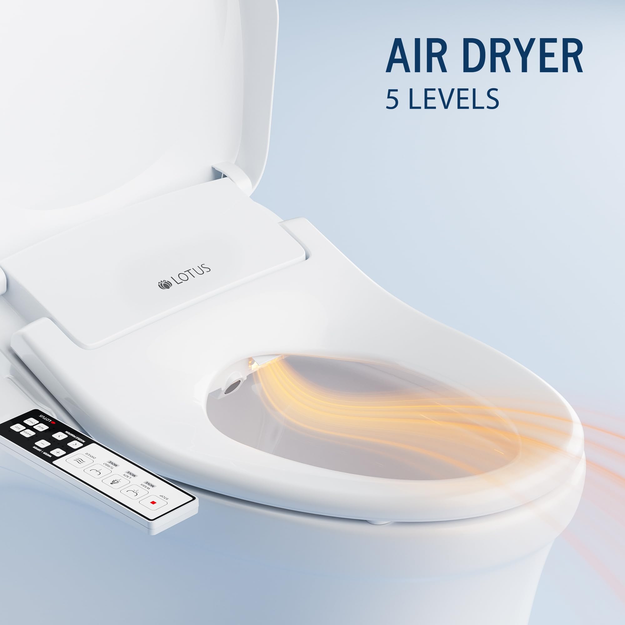 Lotus Bidet ATS-850 Elongated | Slim Heated Toilet Seat with Adjustable Warm Wat - Lotus Official Product View 4