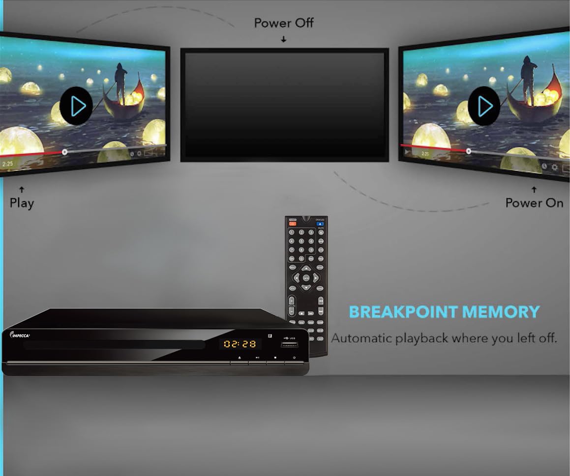 DVD Player for TV Multi Region HDMI RCA AV Cable USB CD MP3 - Impecca Official Imagery - 4