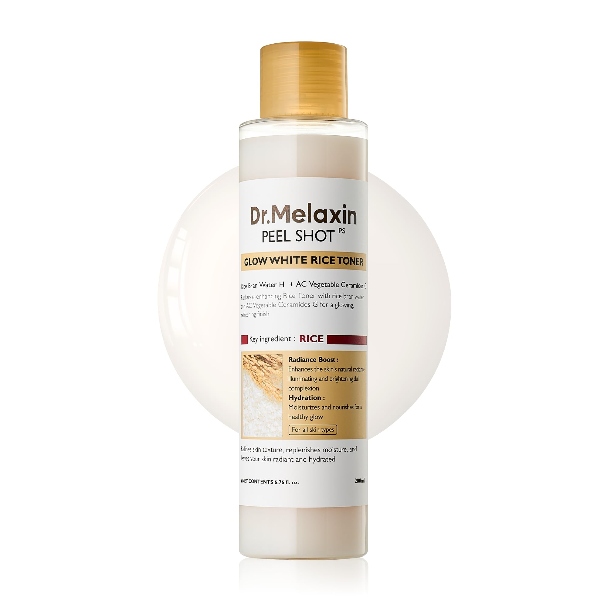 Dr.Melaxin Peel Shot Glow Rice Toner with Rice Extract & Ceramides, Hydrating & - Dr.Melaxin Official Product View 2