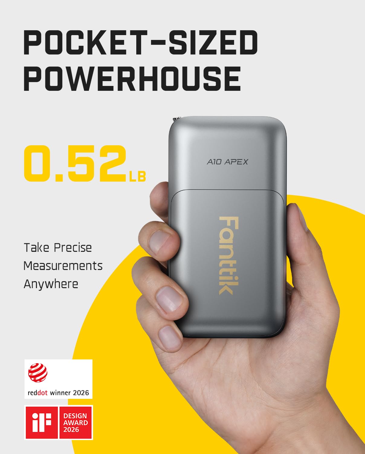 Fanttik A10 Apex 3-in-1 Digital Laser Tape Measure with Cross Lin by Fanttik - Angle View 6