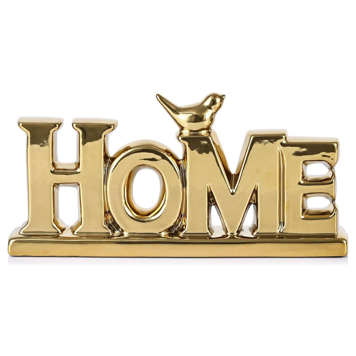 Gold HOME Sign Decor 9 8 Ceramic Shelf Decor with Bird for - UANYEMON Official Imagery - 1