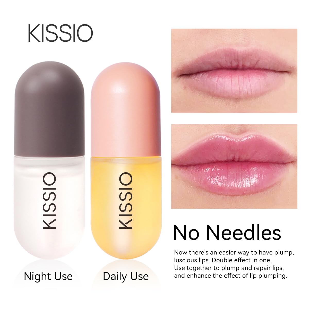 KISSIO Lip Plumper Set,2 PCS Lip Gloss for Day & Night Use - View 3