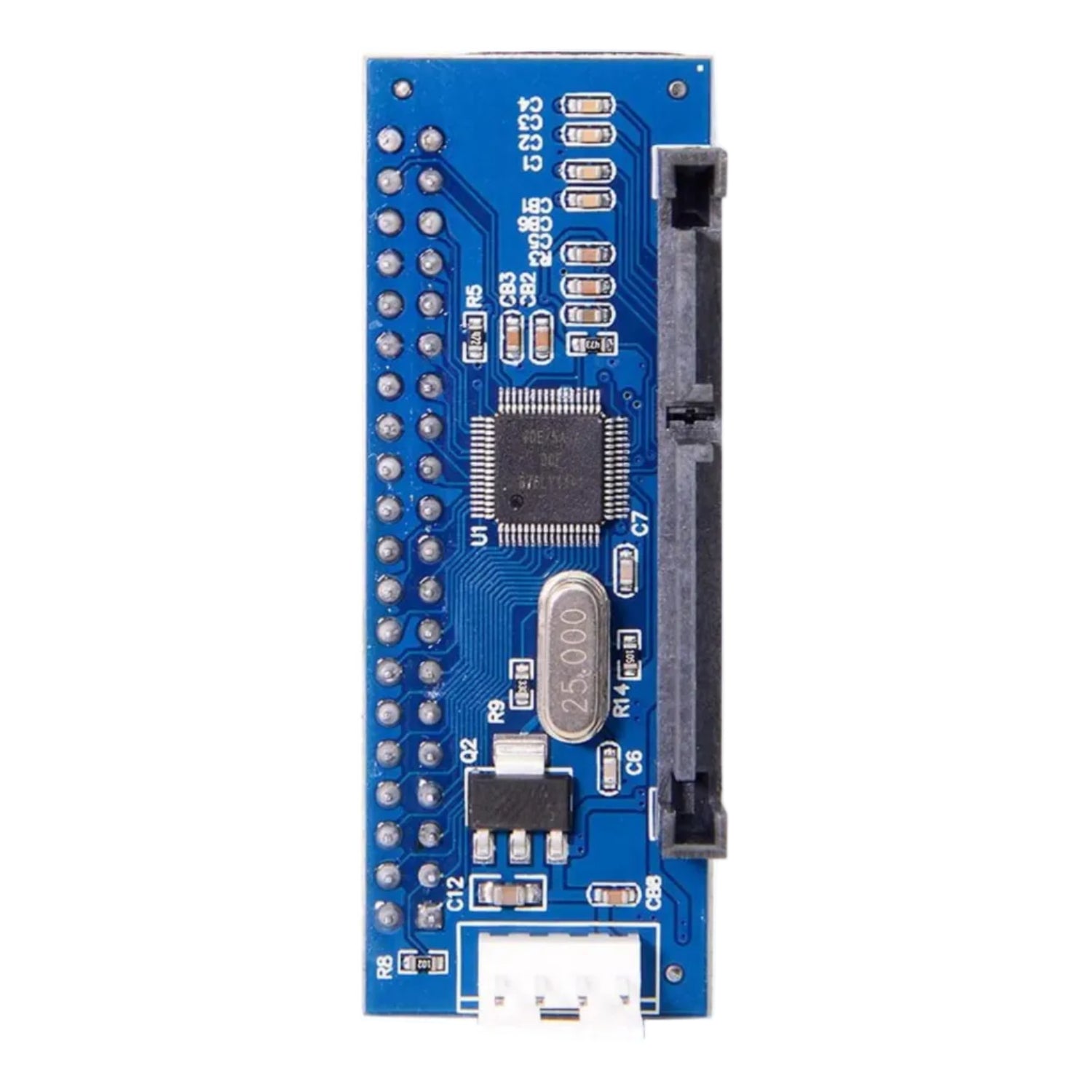 Cablecc IDE/PATA 40Pin to SATA female converter adapter for desktop 3.5" hard drives, PCBA component on circuit board.