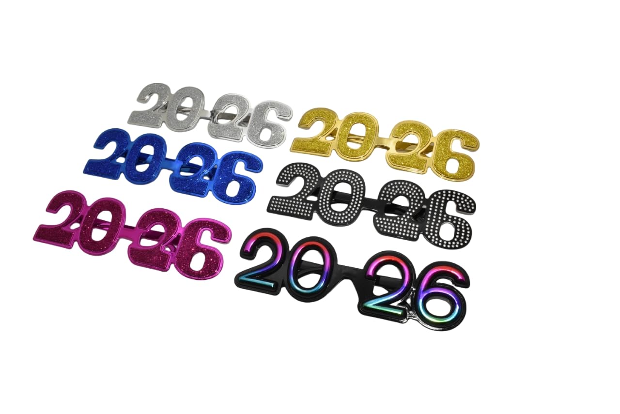 SWYOUN 2026 Plastic Glasses Happy New Year's Eve Glasses - Product Imagery