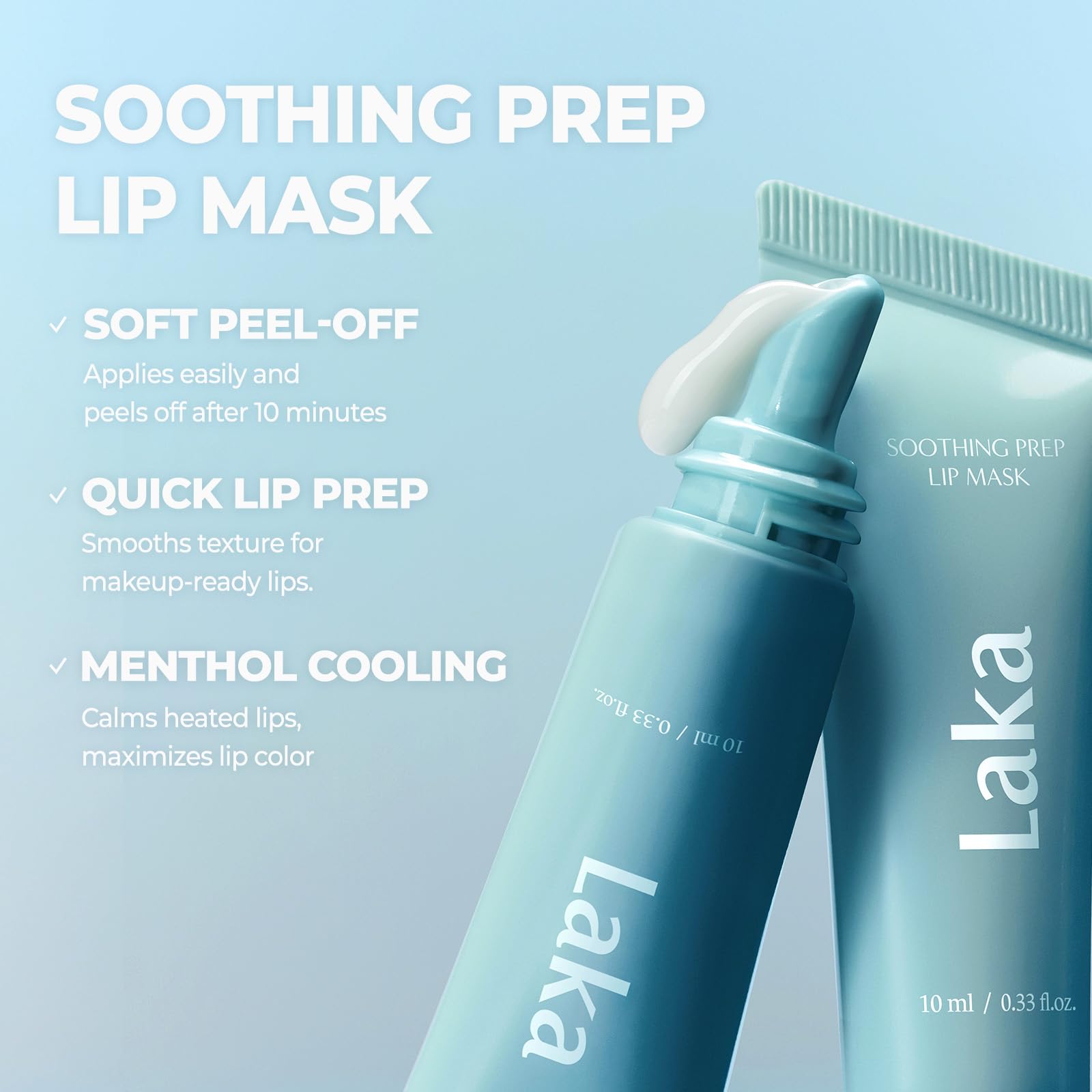 Laka Soothing Prep Lip Mask | Gentle Peel-Off Lip Mask for Dead Skin & Flakes | Cooling Korean Lip Care for Makeup Prep | K-Beauty 0.33 fl.oz - Laka Official Product View 6