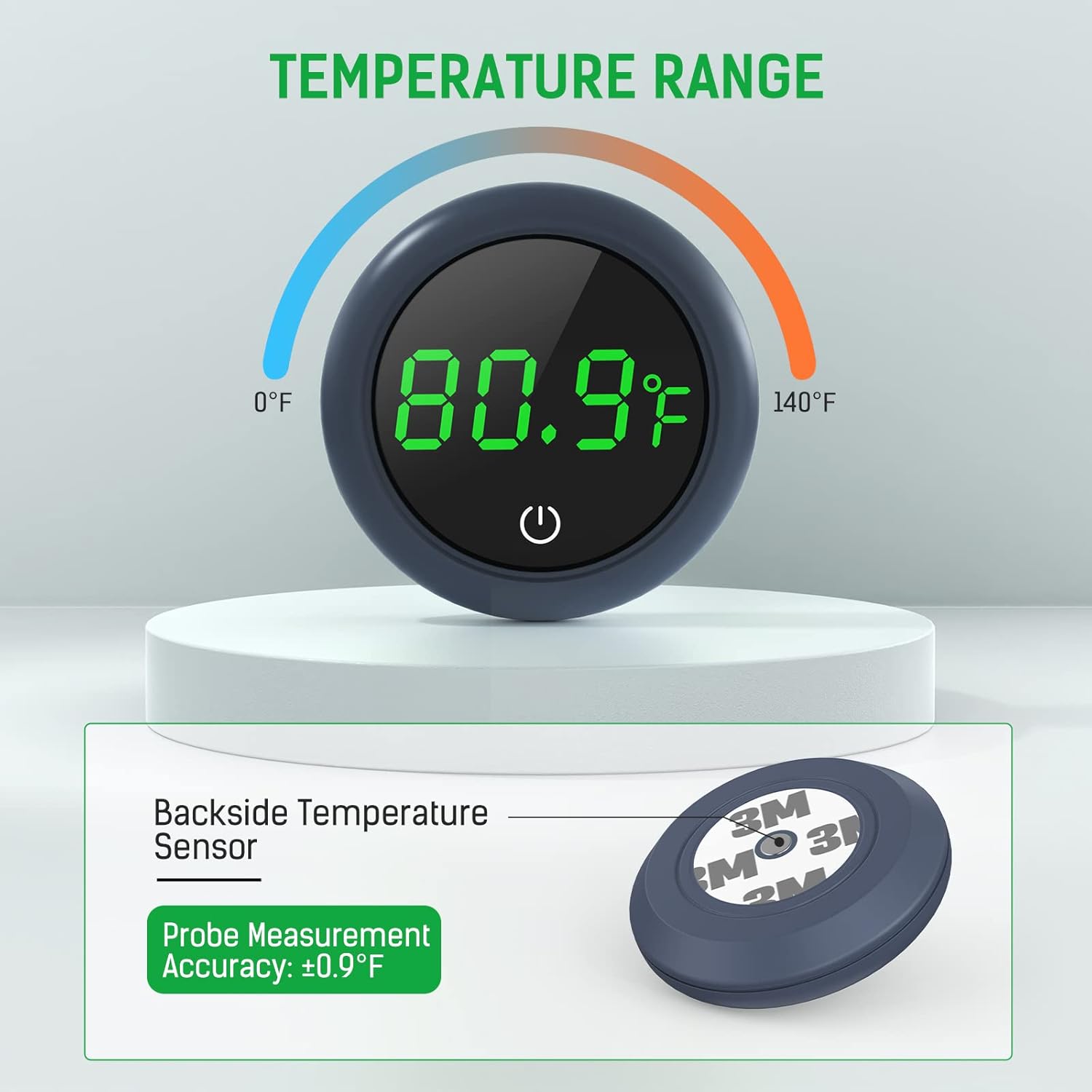 PAIZOO digital fish tank thermometer with LED display showing temperature readings in Fahrenheit and Celsius.