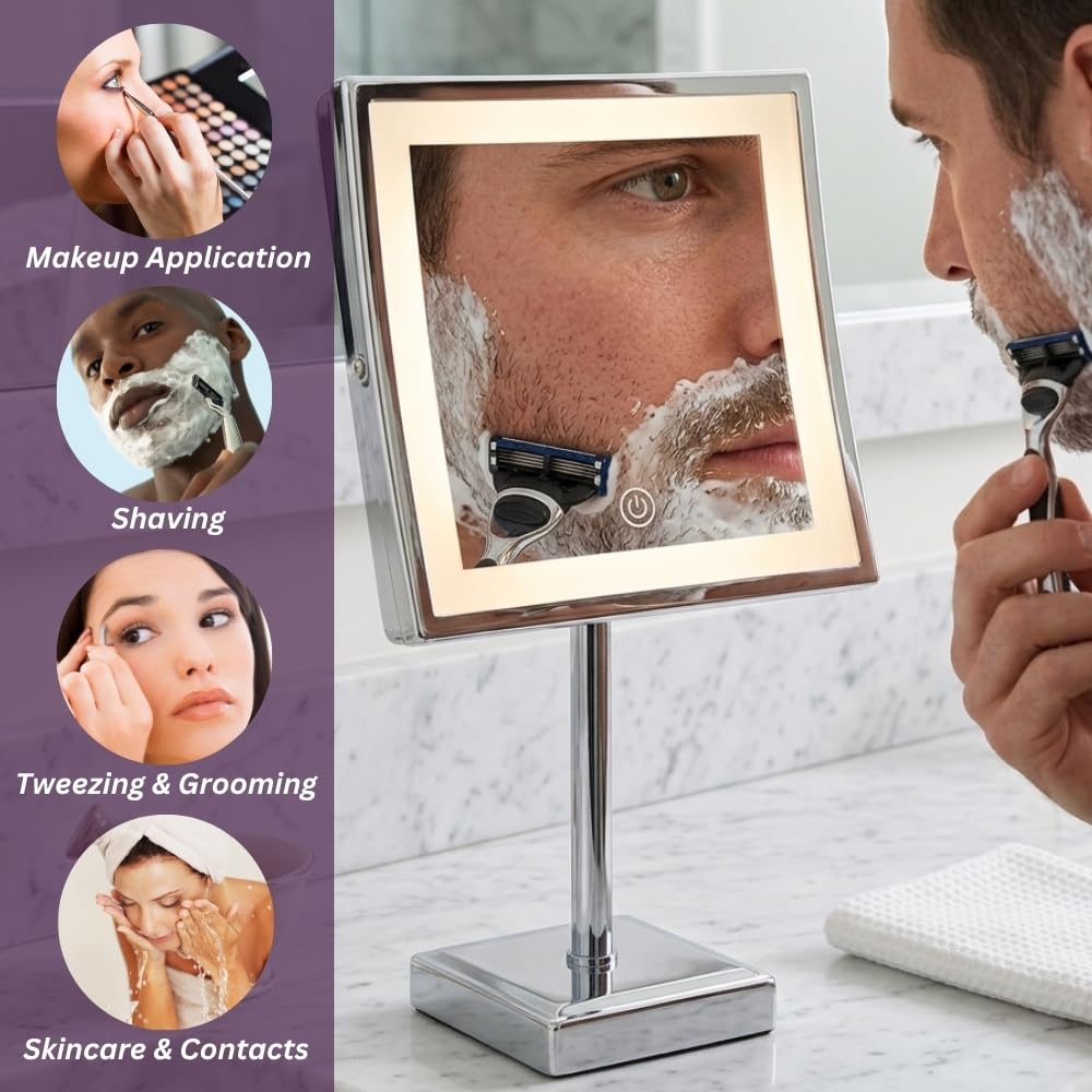 JERDON Lighted Makeup Mirror with 5X Magnification - JERDON Official Imagery - 8