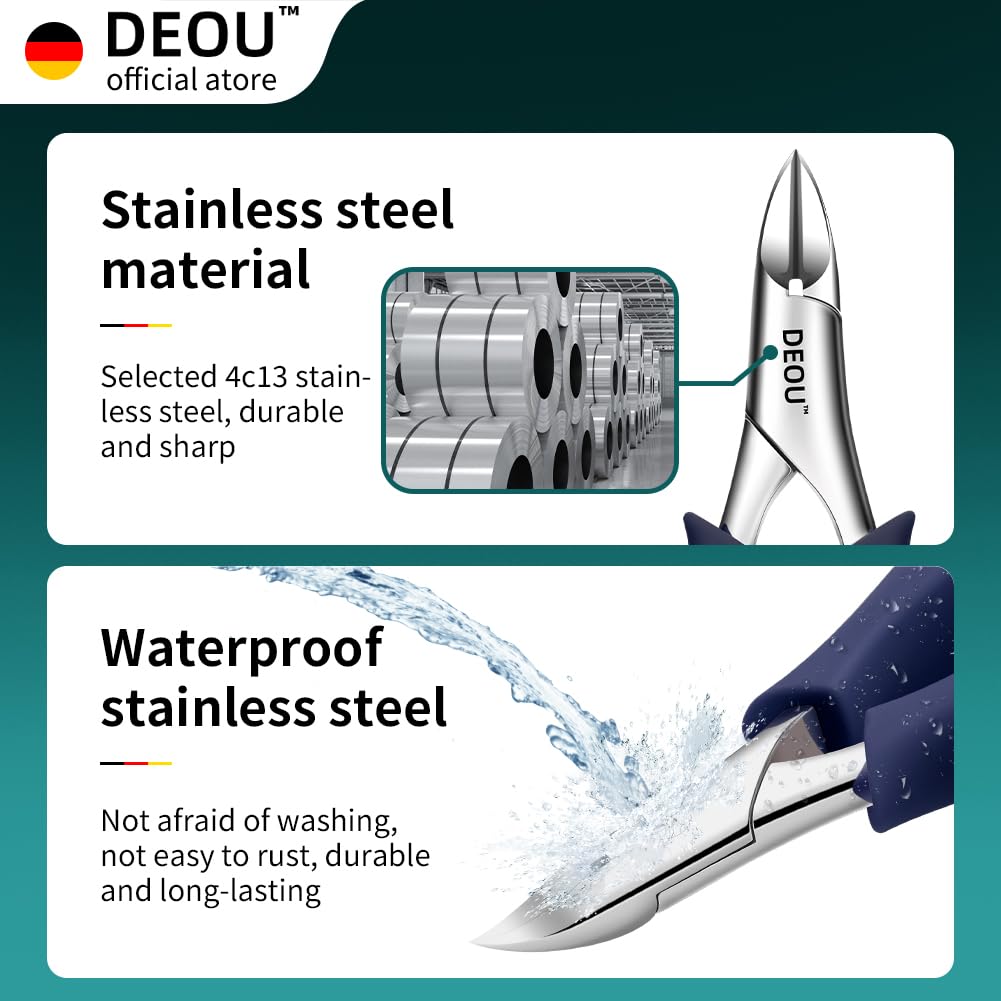 DEOU Podiatrist Nail Clippers for Thick Nails – Men & Women