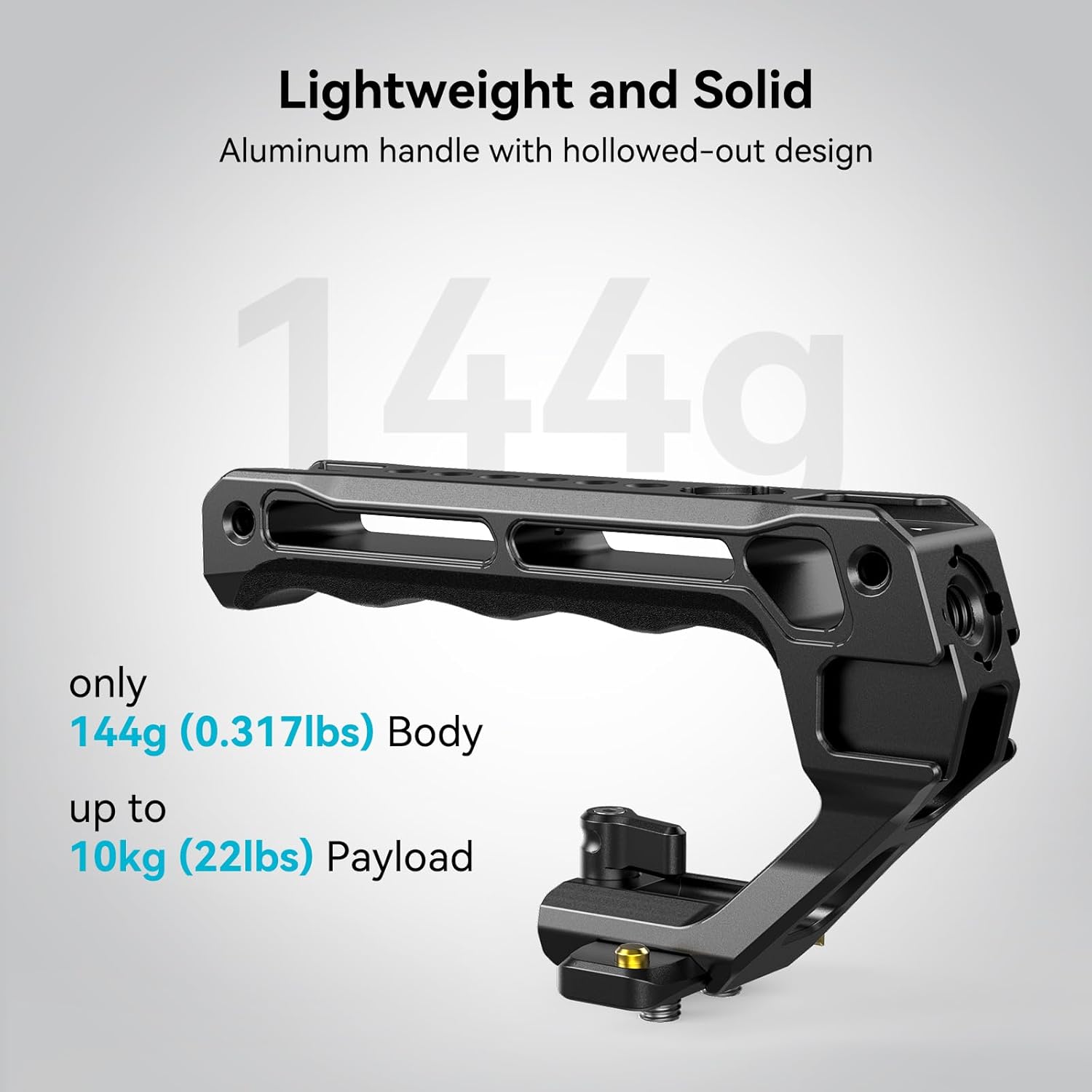 SmallRig lightweight NATO top handle with quick release NATO grip and rail for DSLR camera cages, durable and easy to attach.