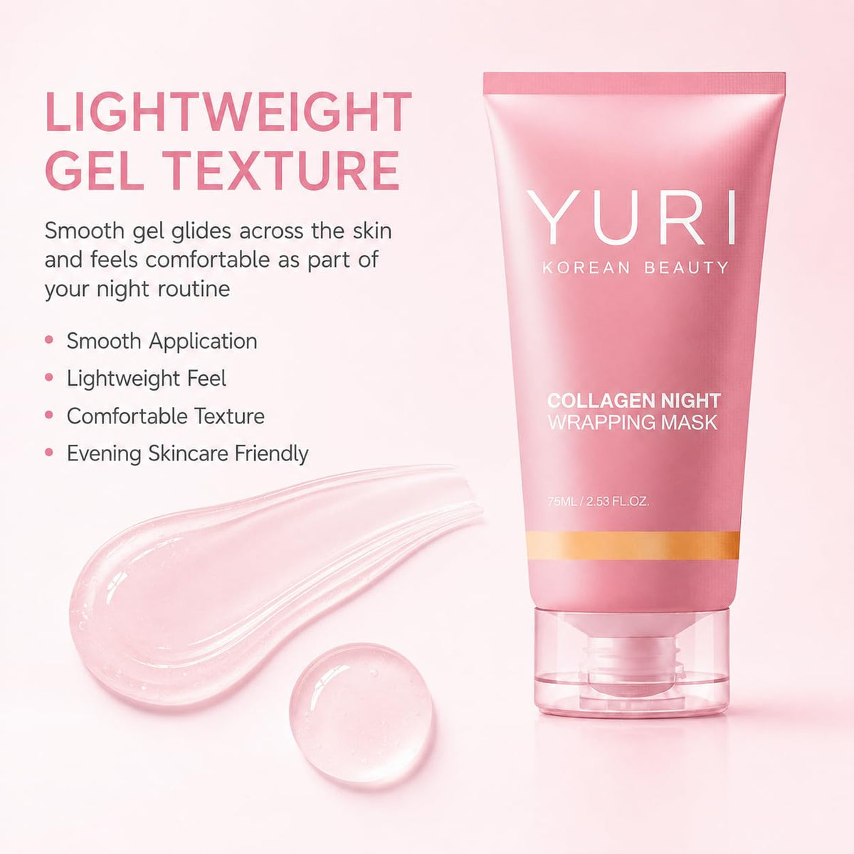 Official YURI Collagen Overnight Wrapping Peel Off Face Mask - BIeue Soothe Official Imagery - 7