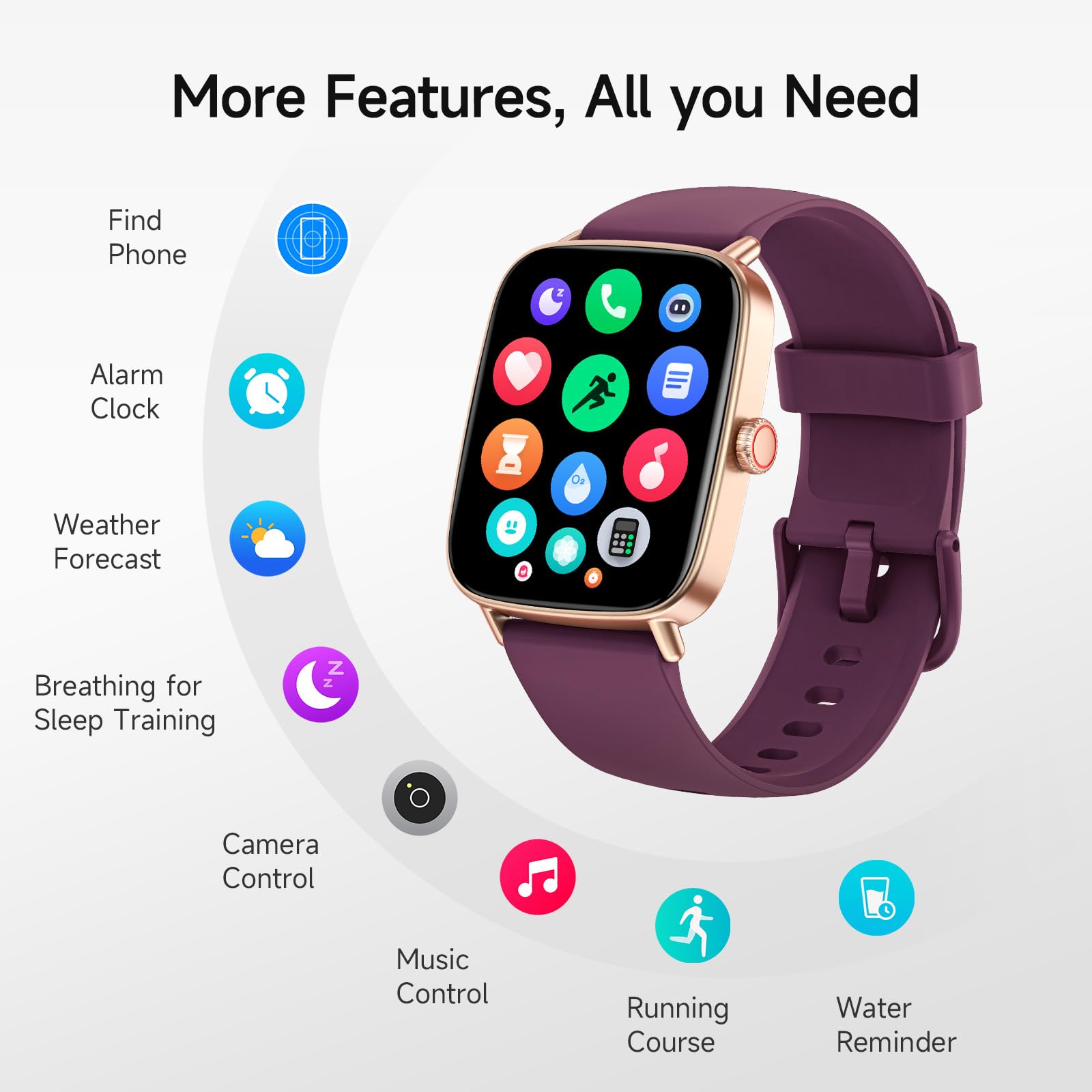 aeac Smart Watch for Women, 1.85" HD Smartwatch Compatible iPhone/Sams - View 9