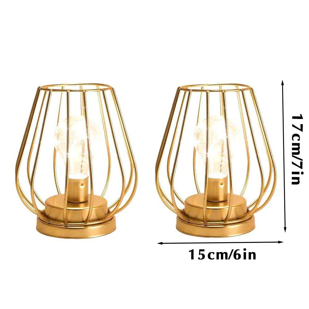 TRIROCKS Set of 2 Metal Battery Operated Lamp 7 Tall Mini - TRIROCKS Official Imagery - 3