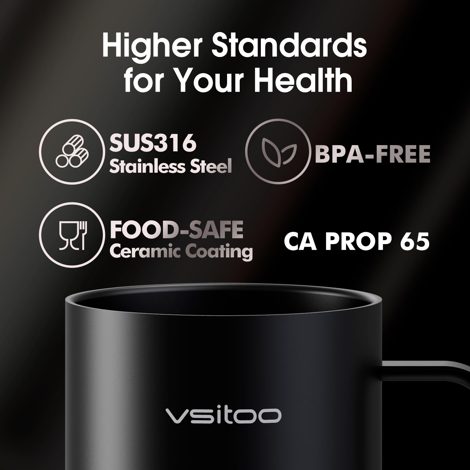 VSITOO S3 Pro 16oz Smart Self Heating Coffee Mug with Temperature Control