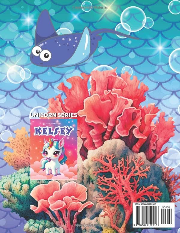 Kelsey: Personalized Coloring Book For Kelsey: Theme: Mermaid | - Product Imagery