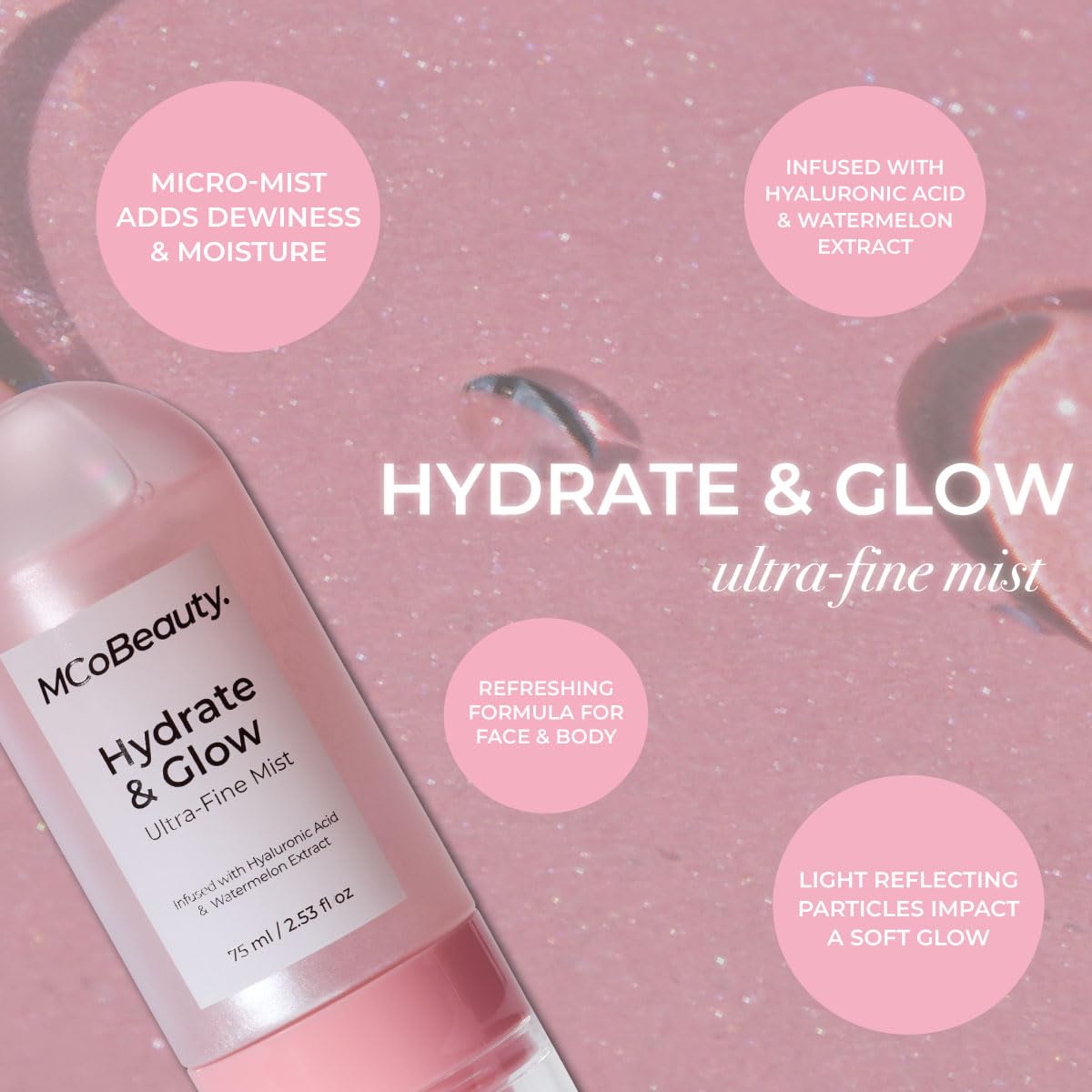 MCoBeauty Hydrate & Glow Ultra Fine Mist - Hydrating Shimmer Face Mist - MCoBeauty Official Product View 6