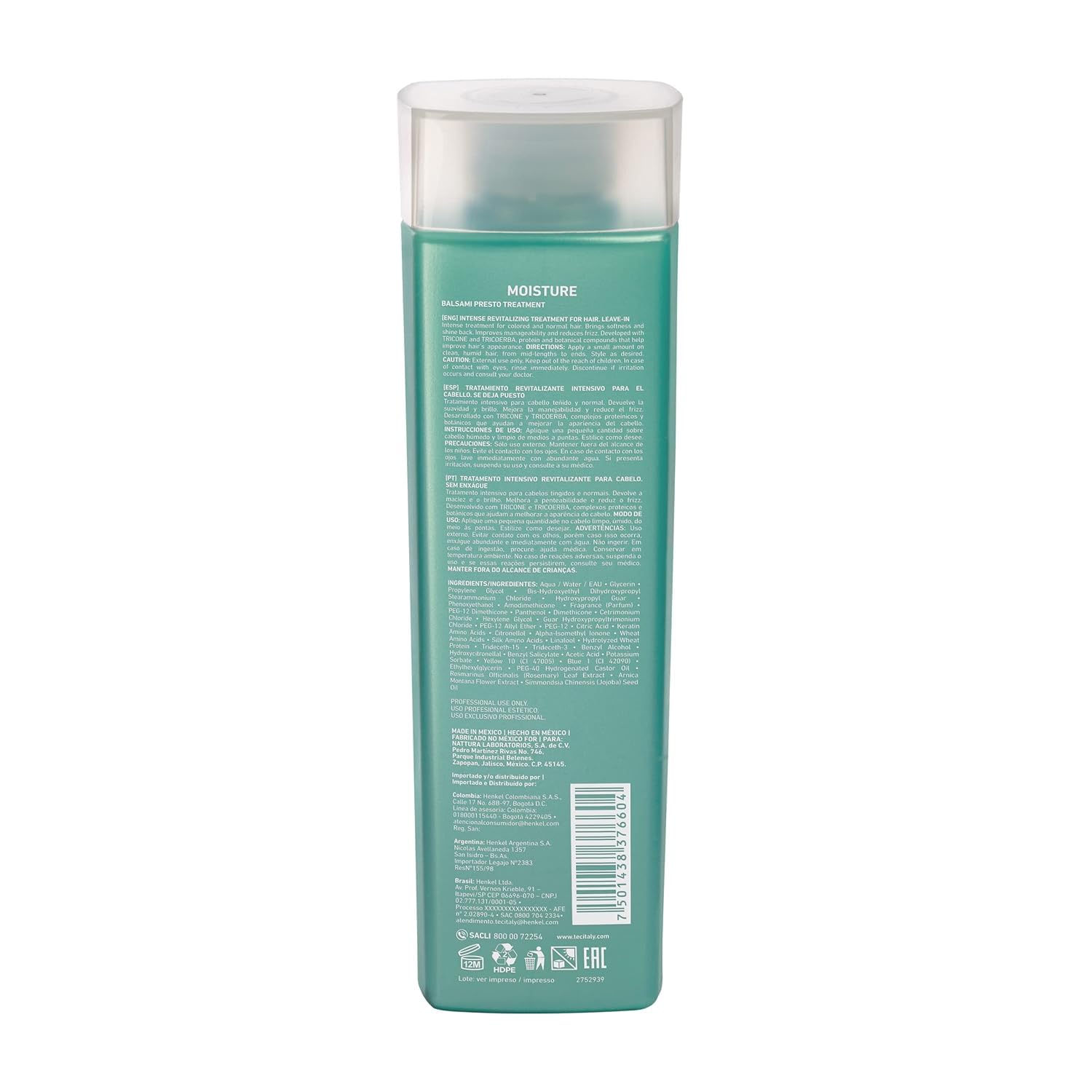 Tec Italy Balsami Presto Treatment for All Hair Types, Hydrating Formula Adds Shine, Improves Manageability, Frizz Control, Softness & Smooth Finish, Professional Leave-In Hair Care, 10.14 fl oz