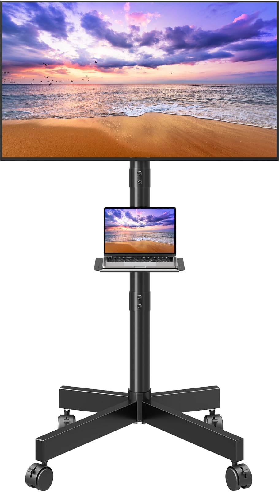 ELIVED Mobile TV Stand for 23 60 TVs VESA 400x400 77 Lbs - ELIVED Official Imagery - 1