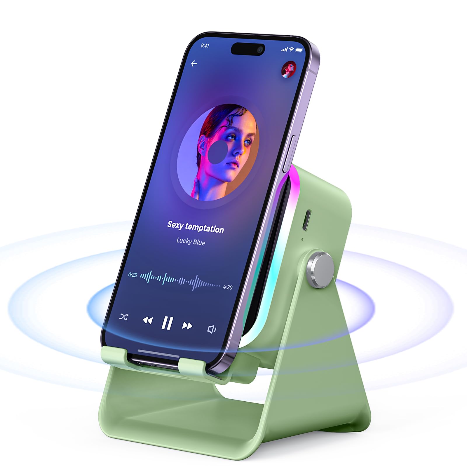AIKELA Induction Speaker with Phone Stand 5 in 1 Wireless Bluetoo by AIKELA - Angle View 10