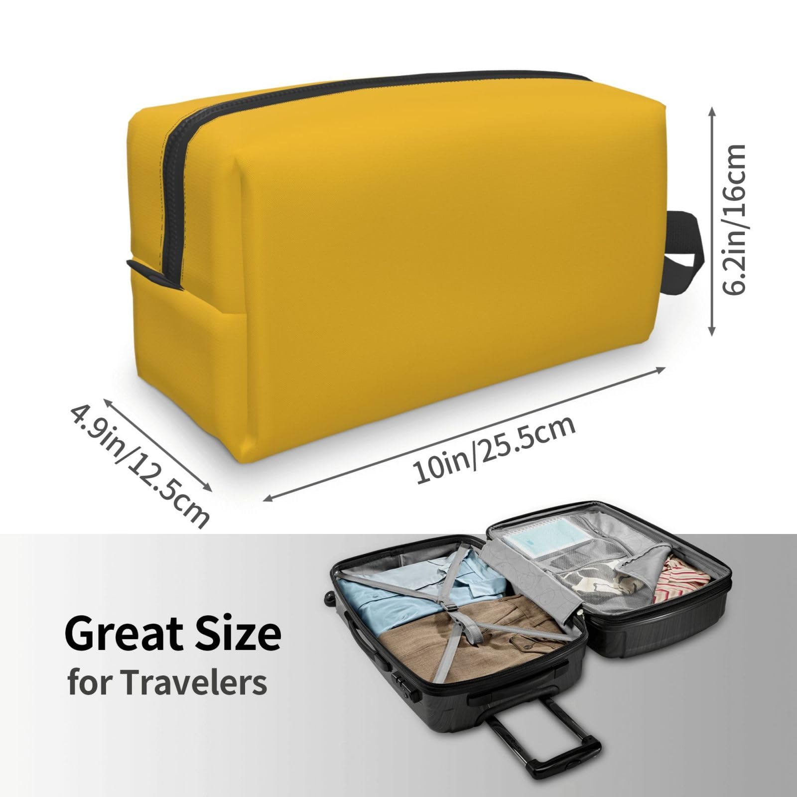 SXZVVBN gold travel toiletry bag made of durable Oxford cloth, large capacity cosmetic pouch with multiple compartments.