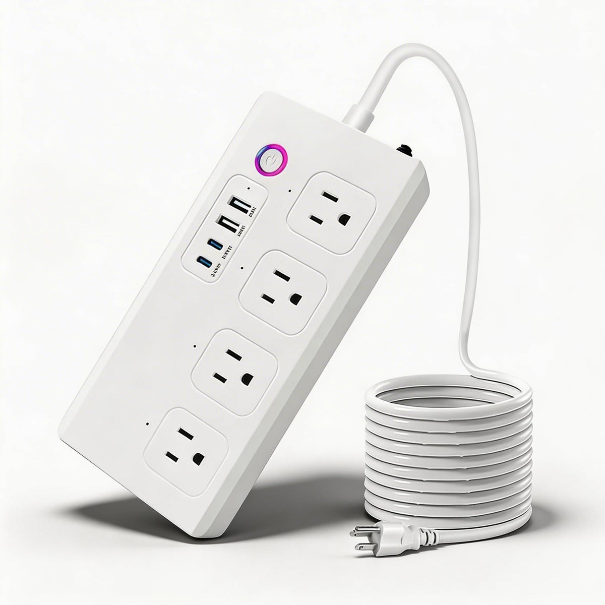 Zigbee Smart Power Strip Surge Protector Extension Cord w 4 - Jinvocloud Official Imagery - 1