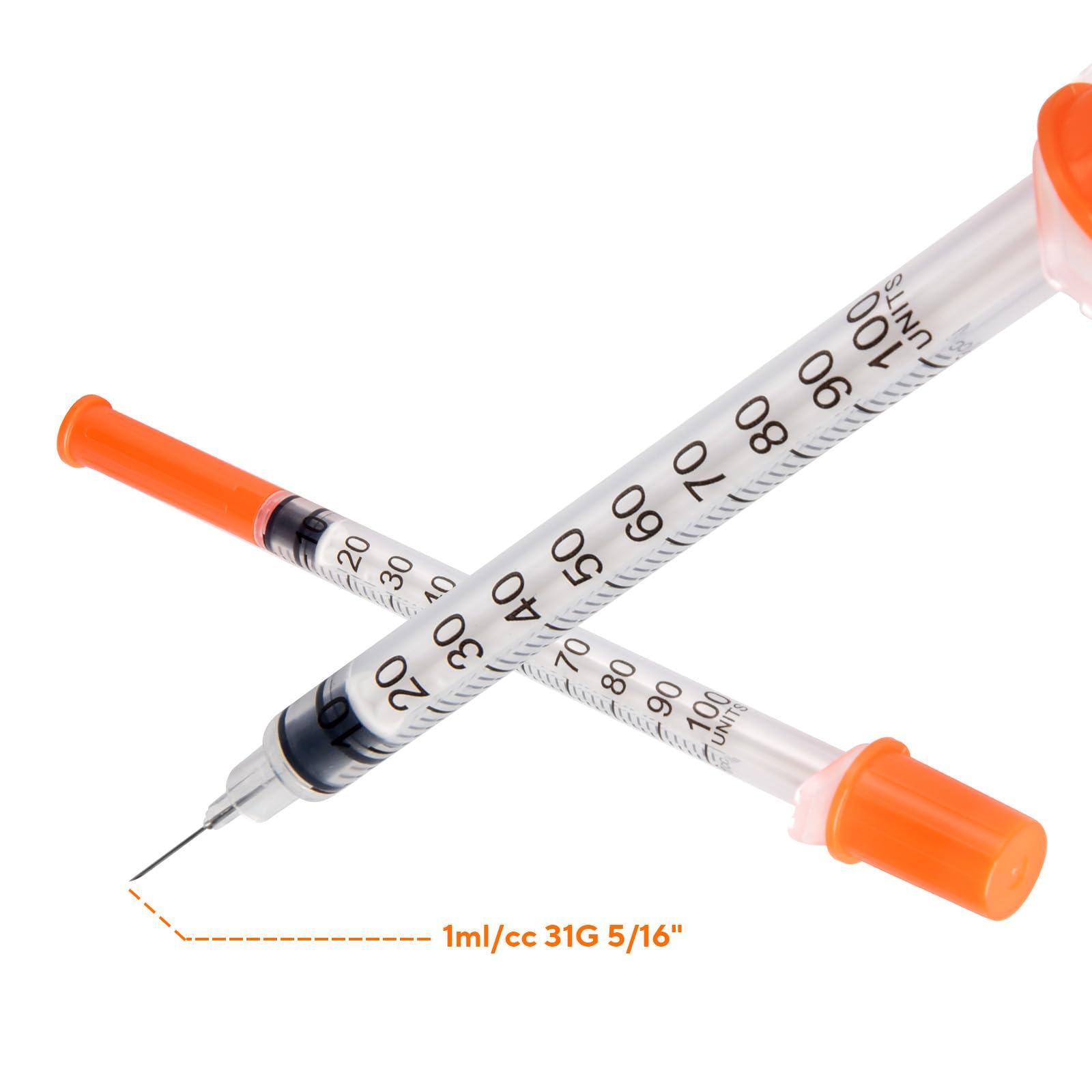 JIUPULL U-100 Syringes, 31G 5/16"   1ml/cc Disposable Syringe, 30 - JIUPULL Official Product View 4