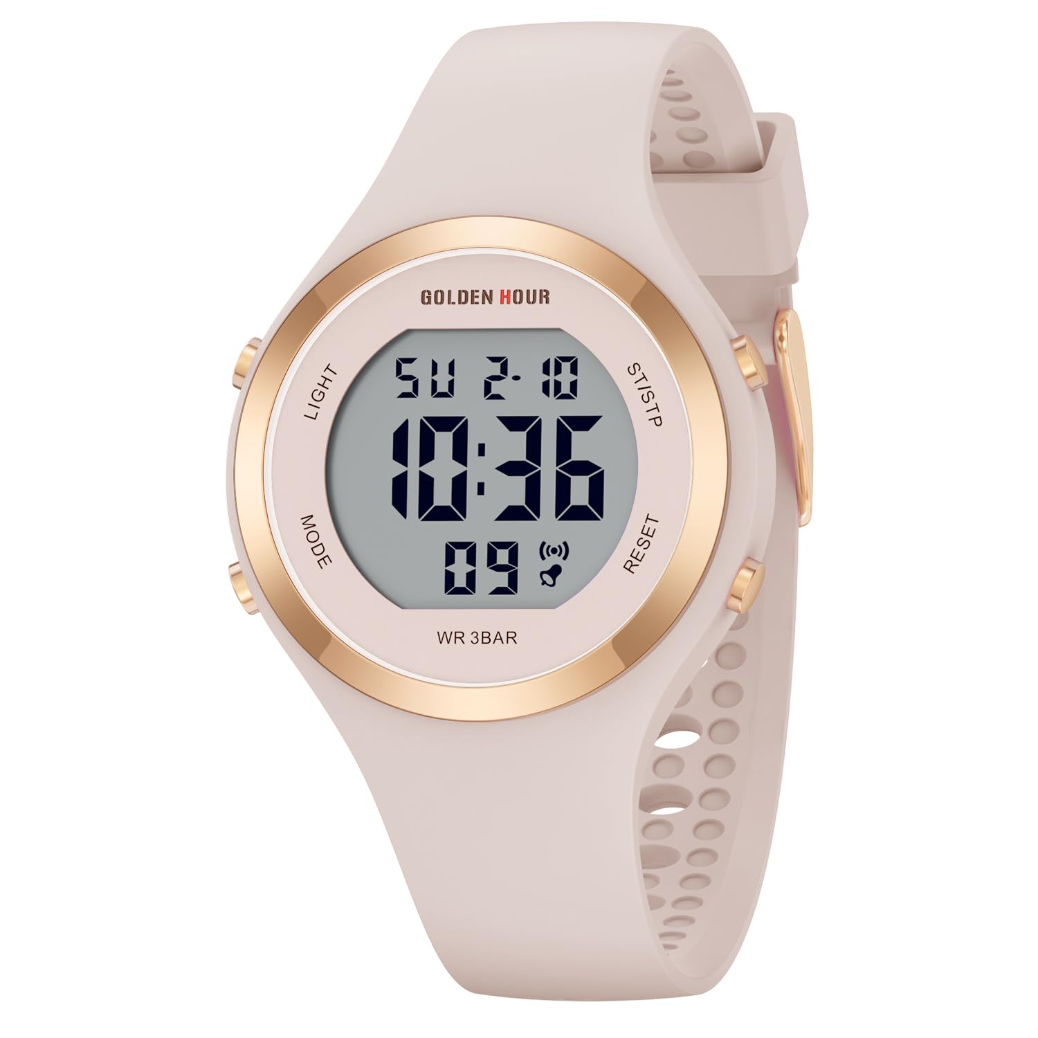 GOLDEN HOUR Waterproof Sport Women's Digital Chronograph Silicone Stra - View 1