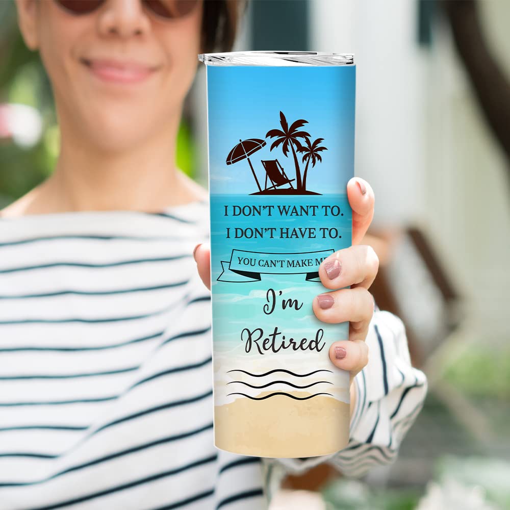 Retirement Tumbler for Women – 20oz Insulated Skinny Cup