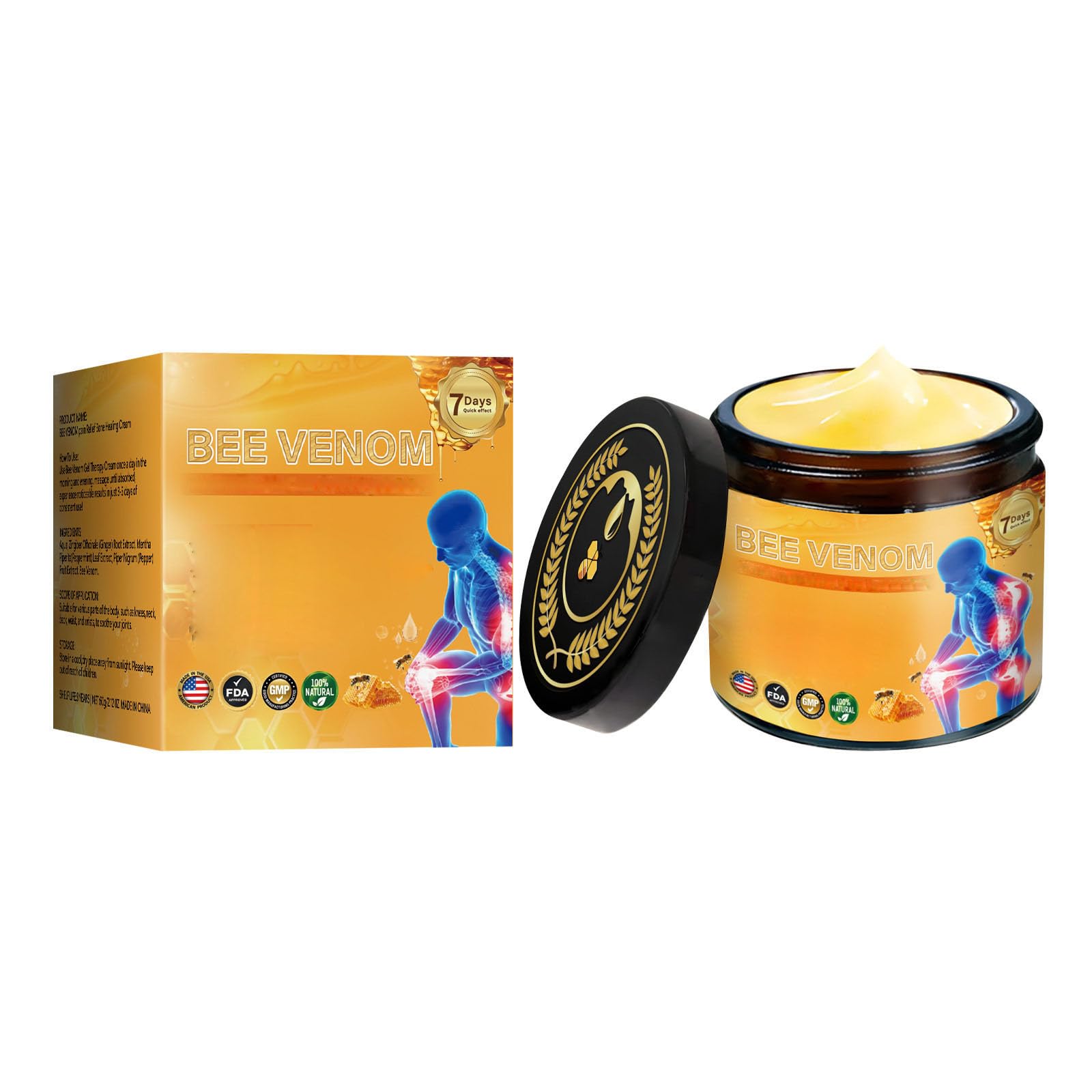 Bee Venom Bone Care Cream, Throughout Release Joint Activities Muscle and Massage Gel.(1)