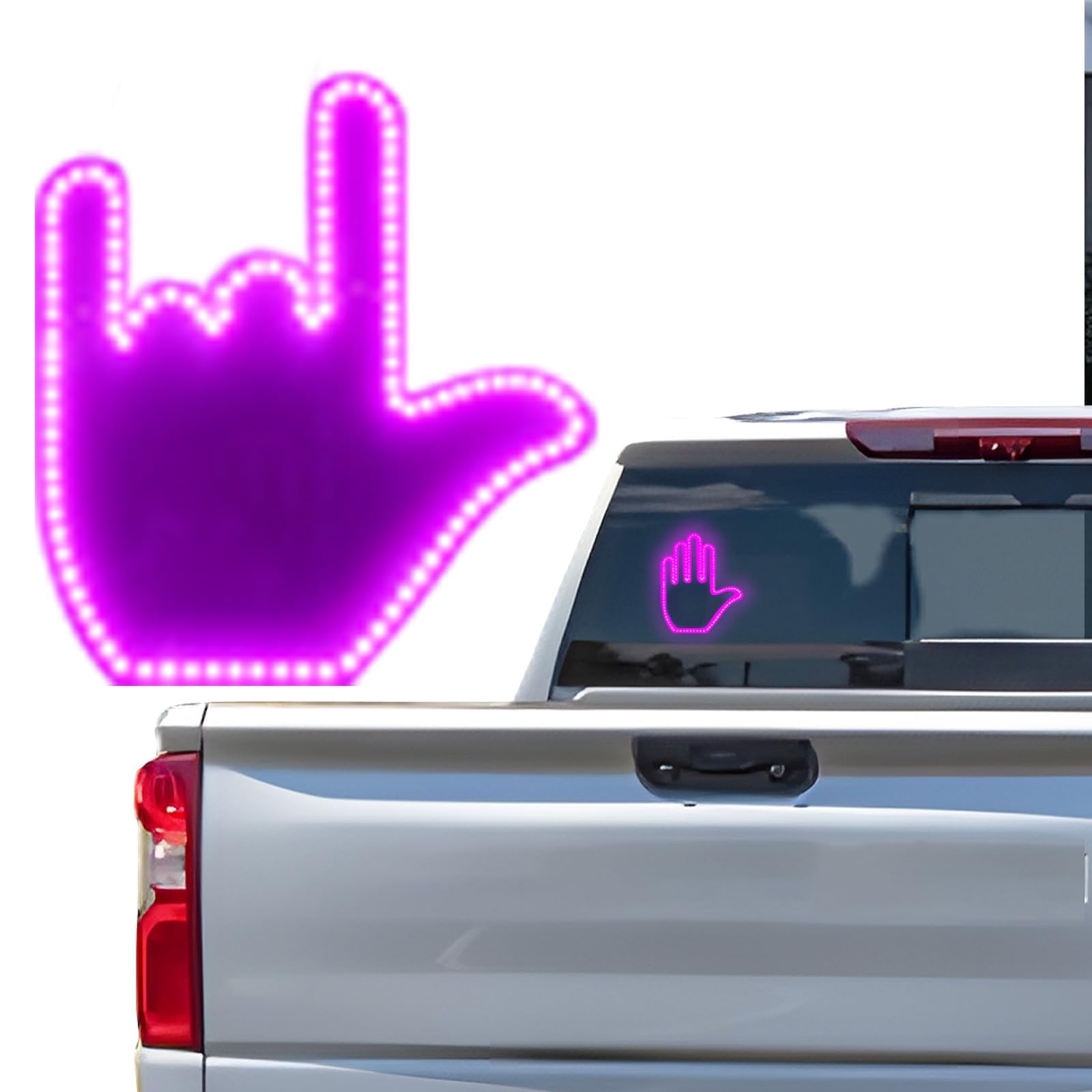 Keepdone Middle Finger Car Light - Glo Hand Gesture Light for Car by Keepdone - Angle View 7