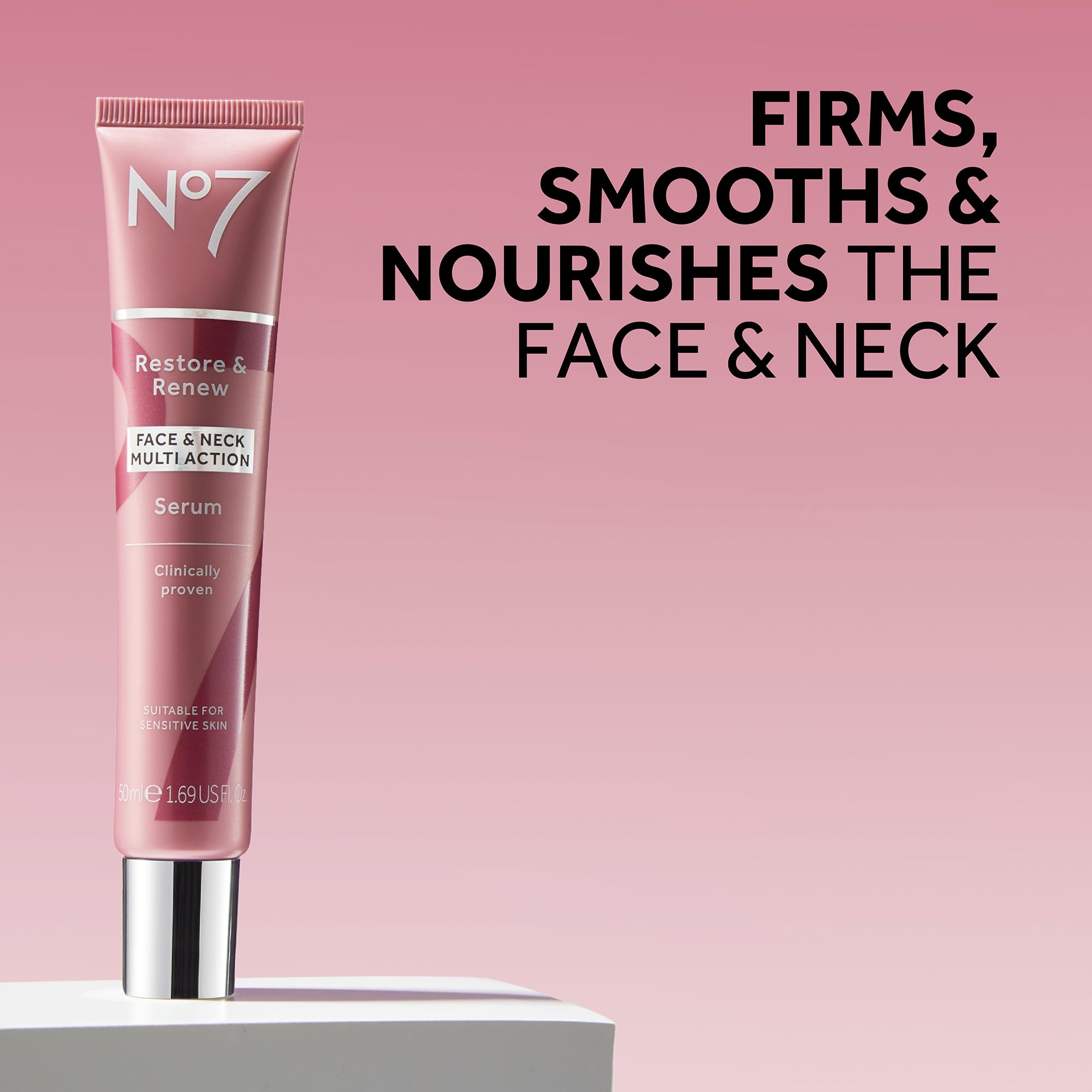 No7 Restore & Renew Sculpting Face & Neck Serum, 2.5 Fl Oz - No7 Official Product View 3