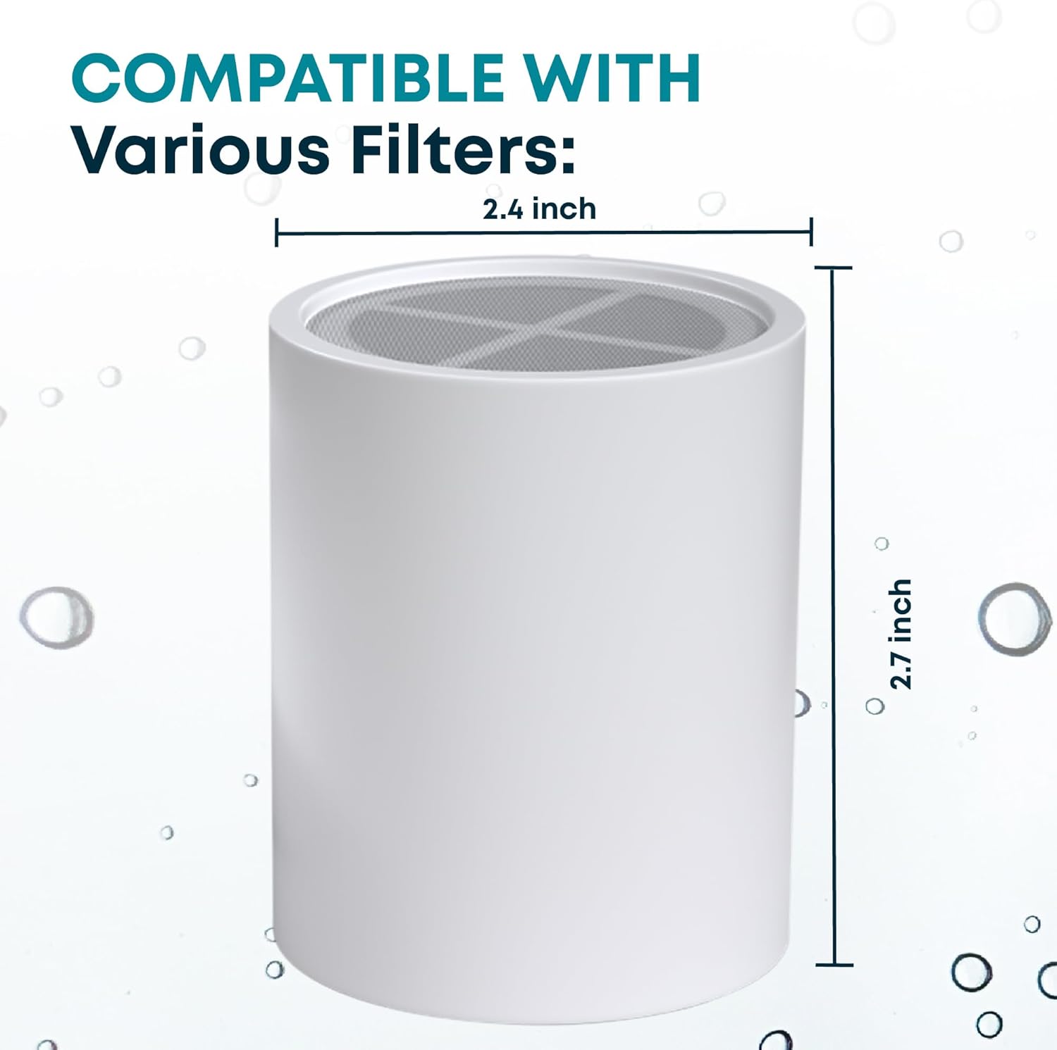 AquaHomeGroup 20-stage premium shower filter replacement cartridge showing detailed filtration components and packaging.