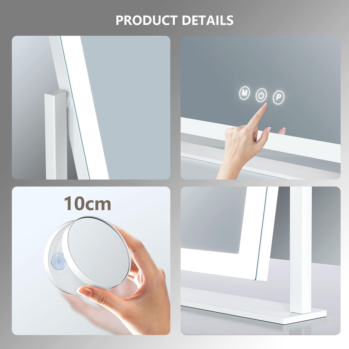 Gvnkvn 17 3 x13 in Lighted Makeup Mirror 10X Magnifiers - Gvnkvn Official Imagery - 7