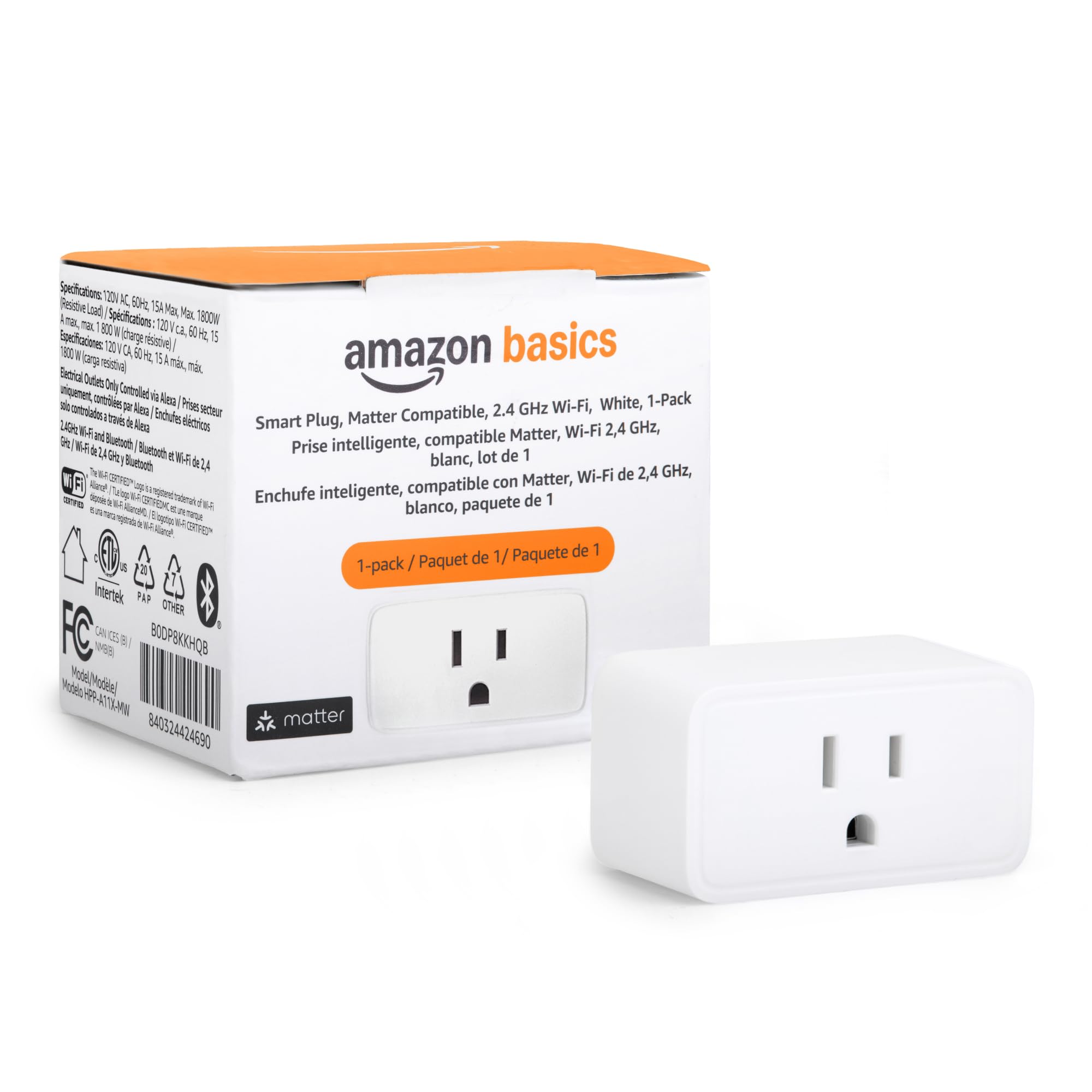 Amazon Basics Smart Plug, Works with Alexa Only, Voice Control, Remote APP Contr - Amazon Basics Official Product View 9