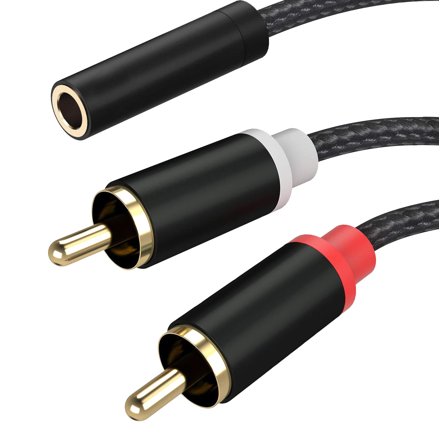 Froggen 3.5mm Female to 2 RCA Male Stereo Cable, 3.5mm to RCA Bi- by Froggen - Angle View 2