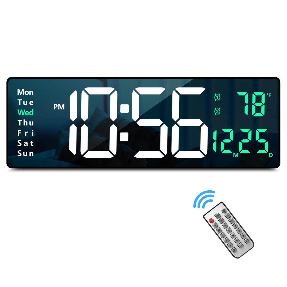 Digital Wall Clock Large Display 16 with Remote Control for - Abovsare Official Imagery - 1