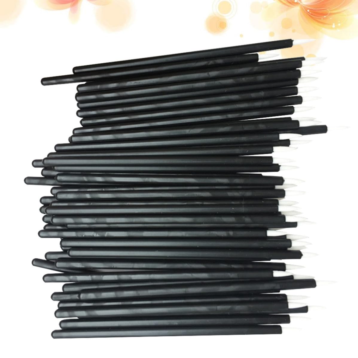 WOFASHPURET disposable eyeliner brushes with thin black tips, ideal for precise application of eyeliner or makeup.